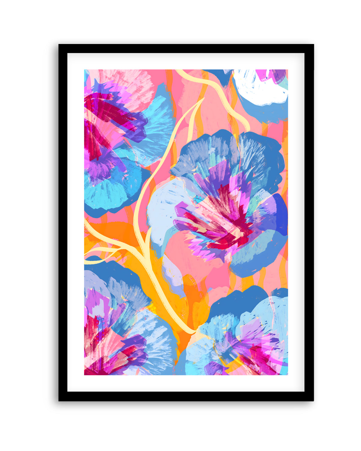 Vibrant Abstract Flowers by Uma Gokhale | Art Print
