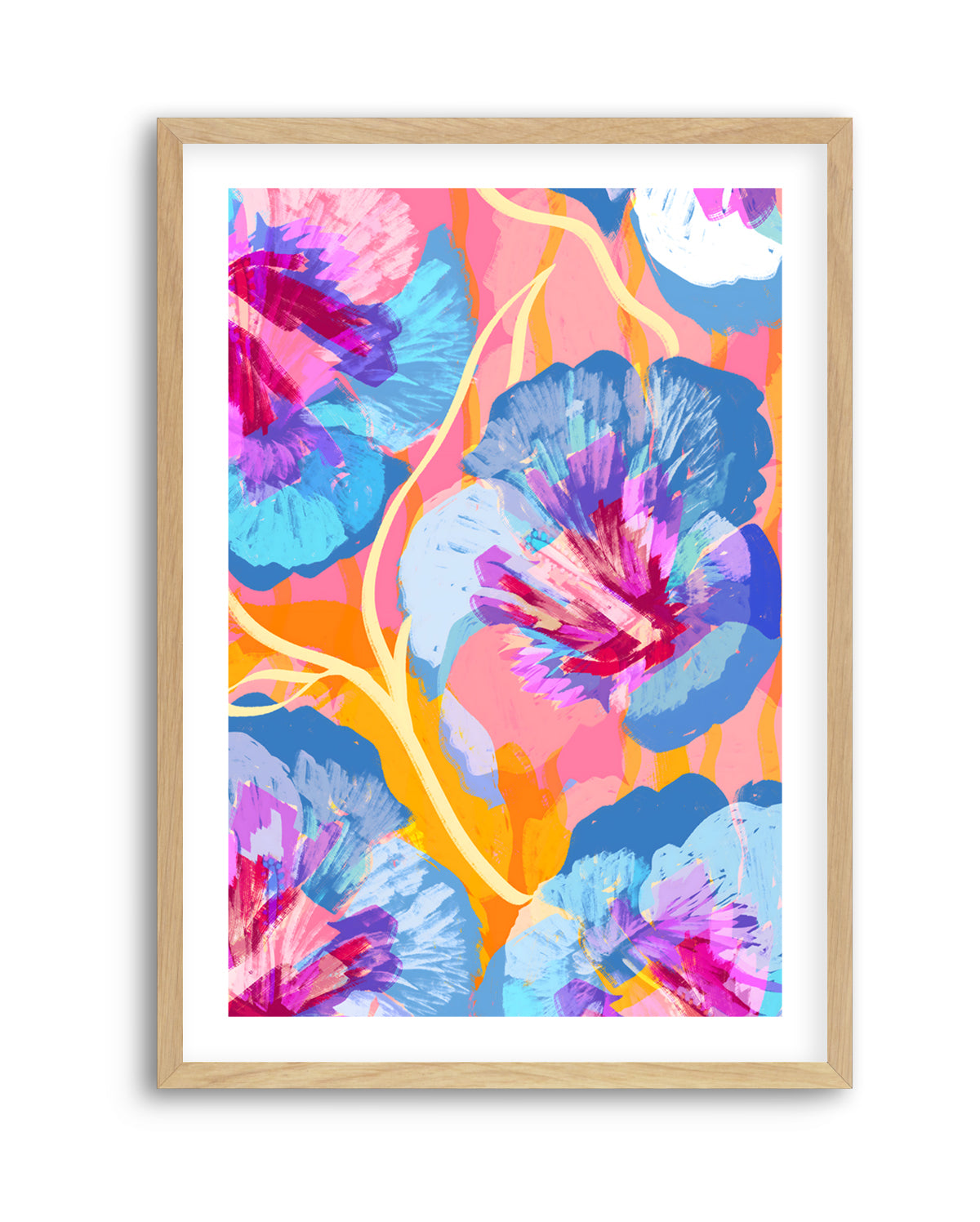 Vibrant Abstract Flowers by Uma Gokhale | Art Print