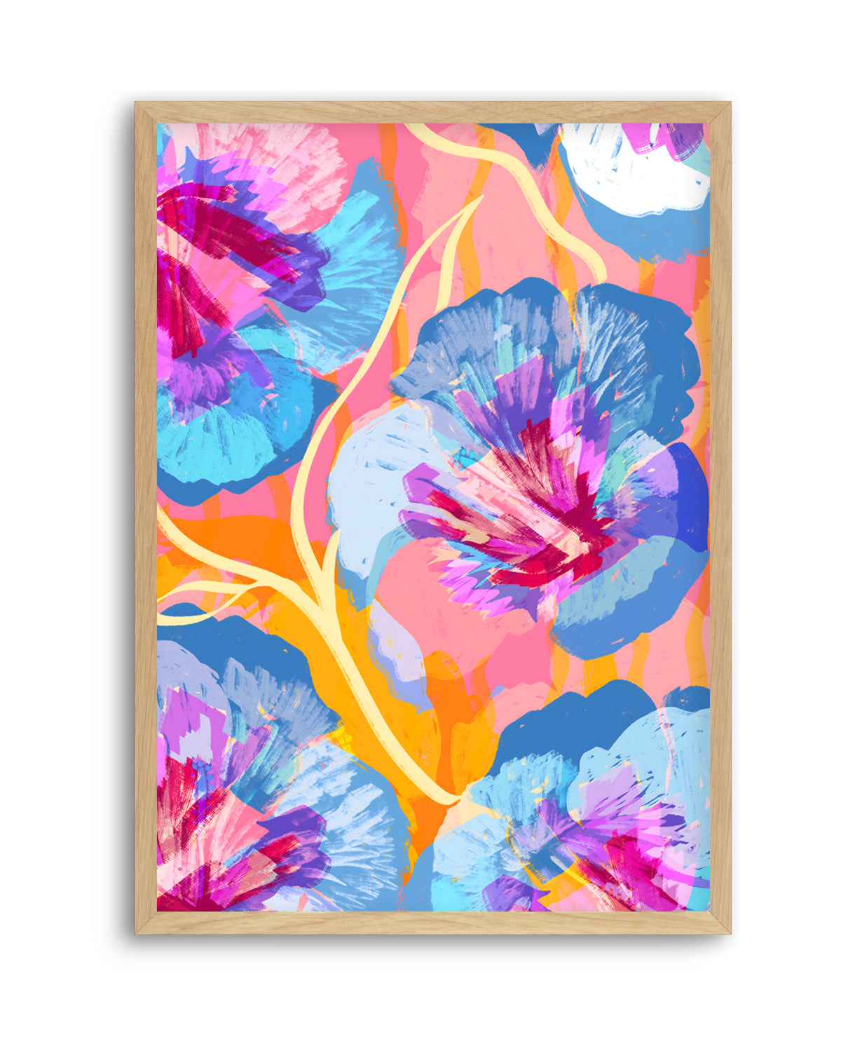 Vibrant Abstract Flowers by Uma Gokhale | Art Print