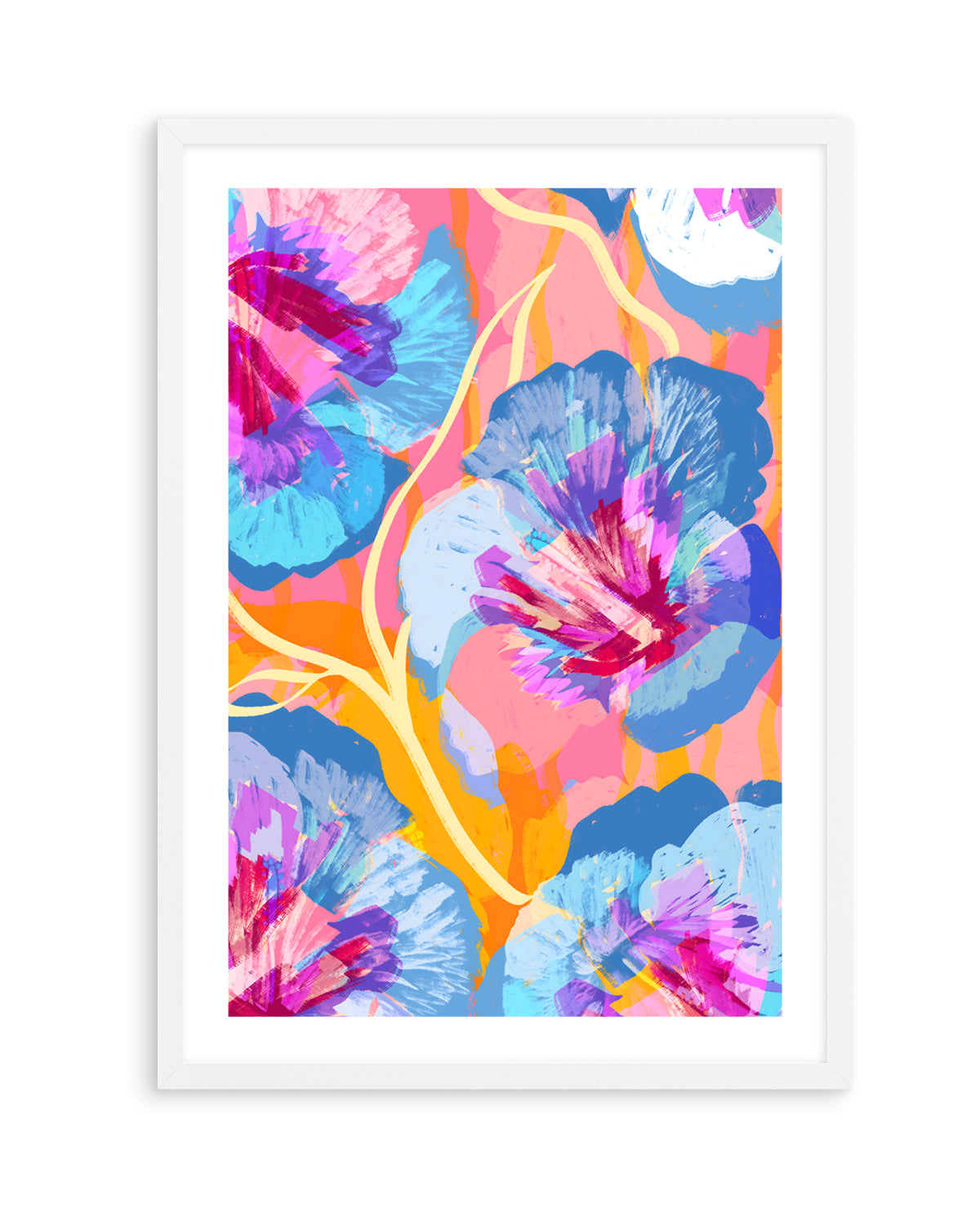 Vibrant Abstract Flowers by Uma Gokhale | Art Print