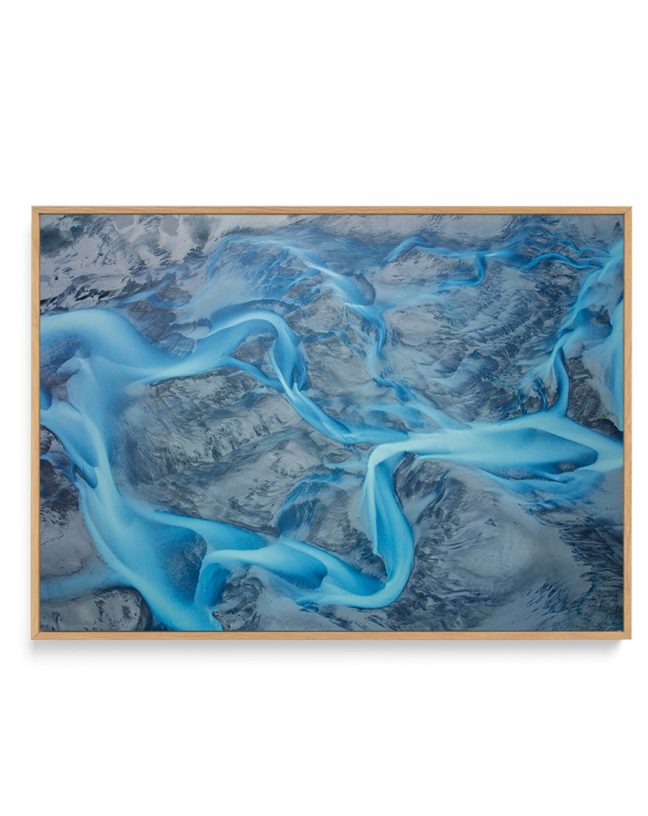 Vibrant Blue River Patterns by Benton Murphy | Framed Canvas Art Print
