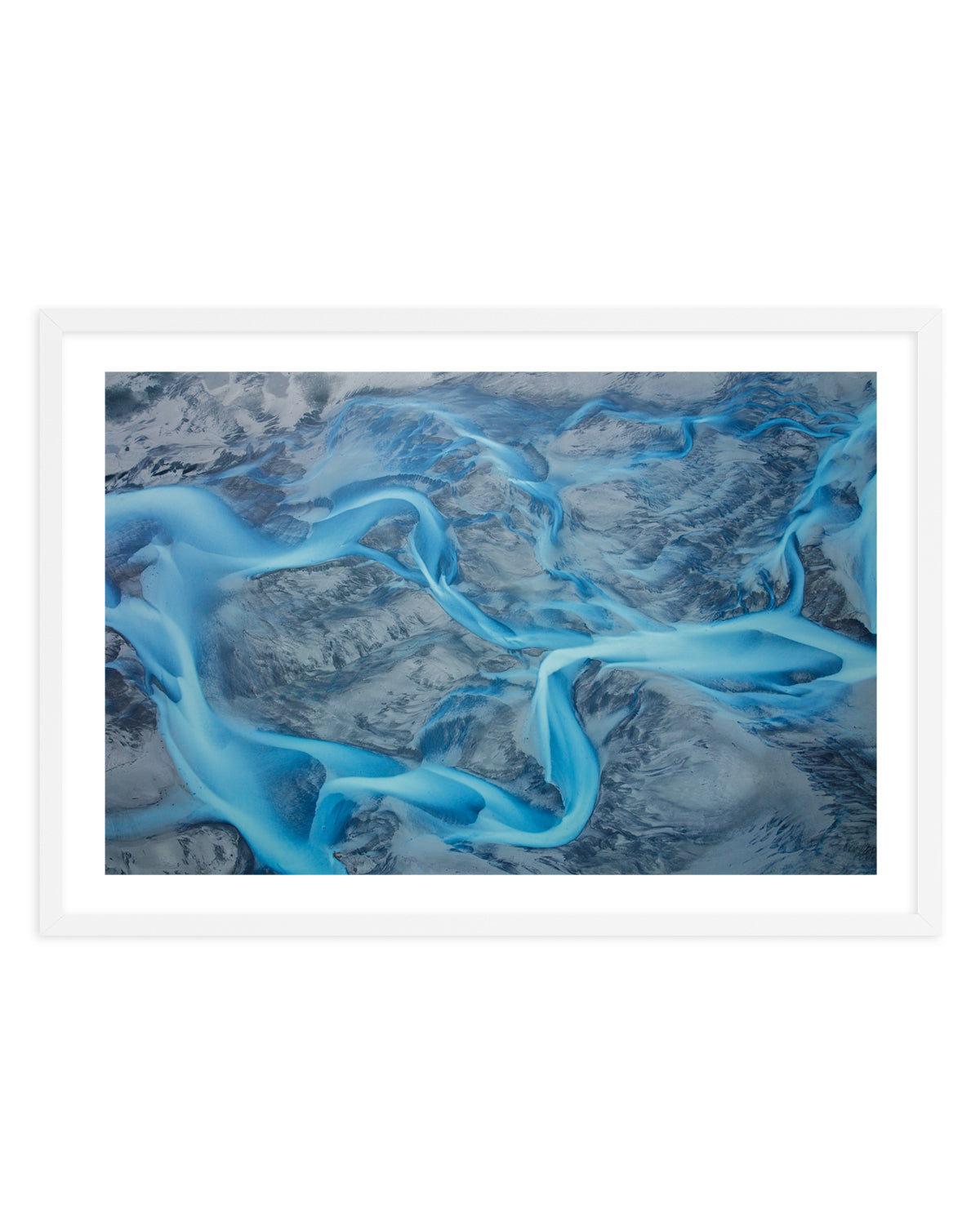 Different Riven Patterns Vibrant Blue River Patterns by Benton Murphy | Art Print – Olive et Oriel