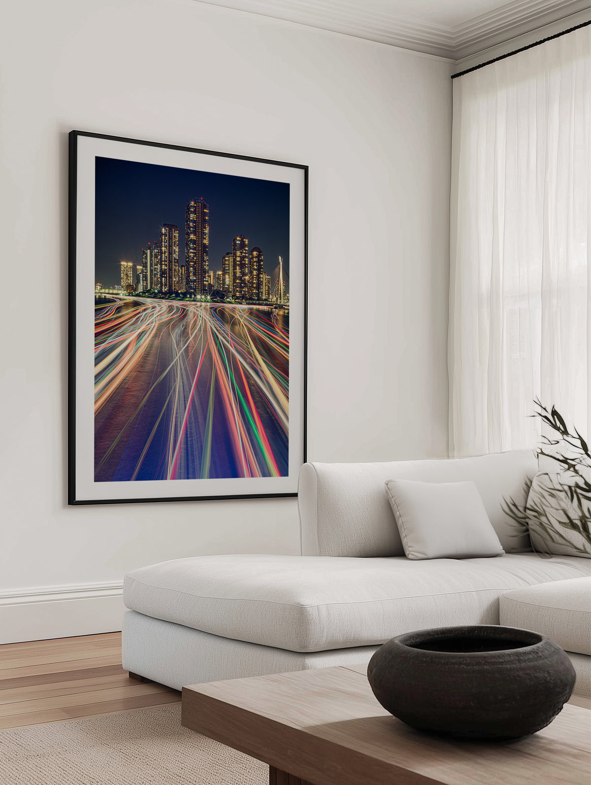Vibrant City Night Trails by ＡＫＩ | Art Print