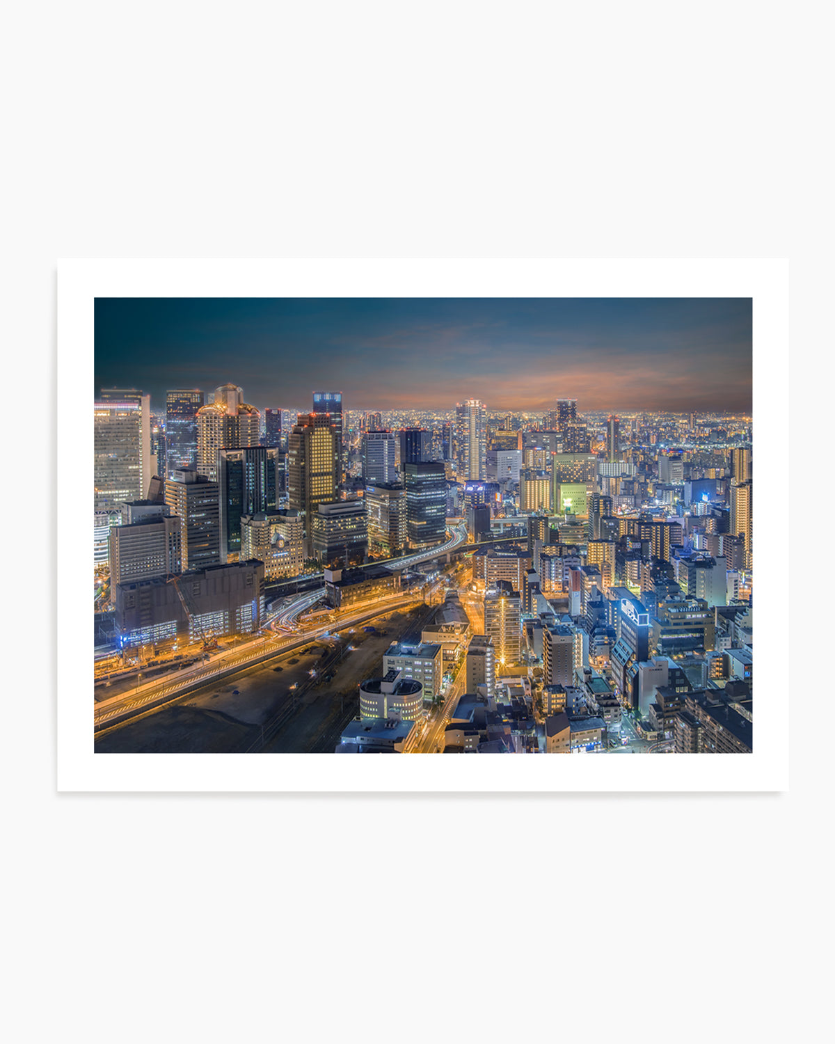Vibrant Evening Cityscape by royhoo | Art Print