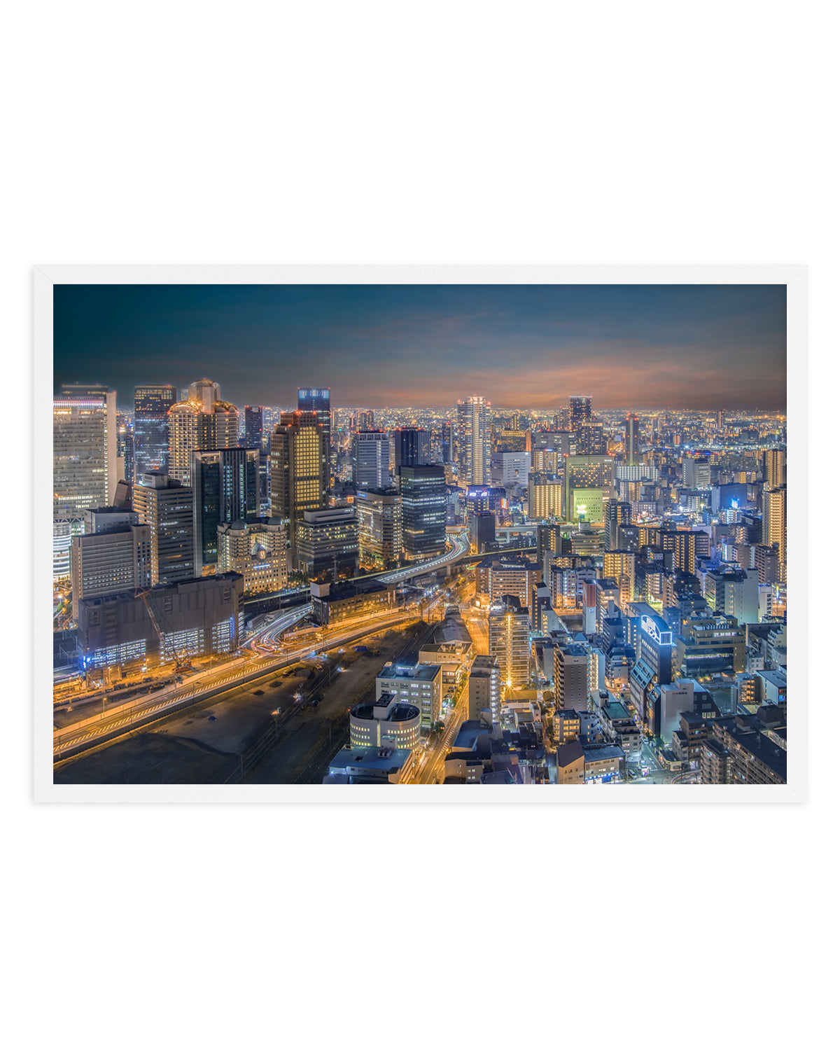 Vibrant Evening Cityscape by royhoo | Art Print