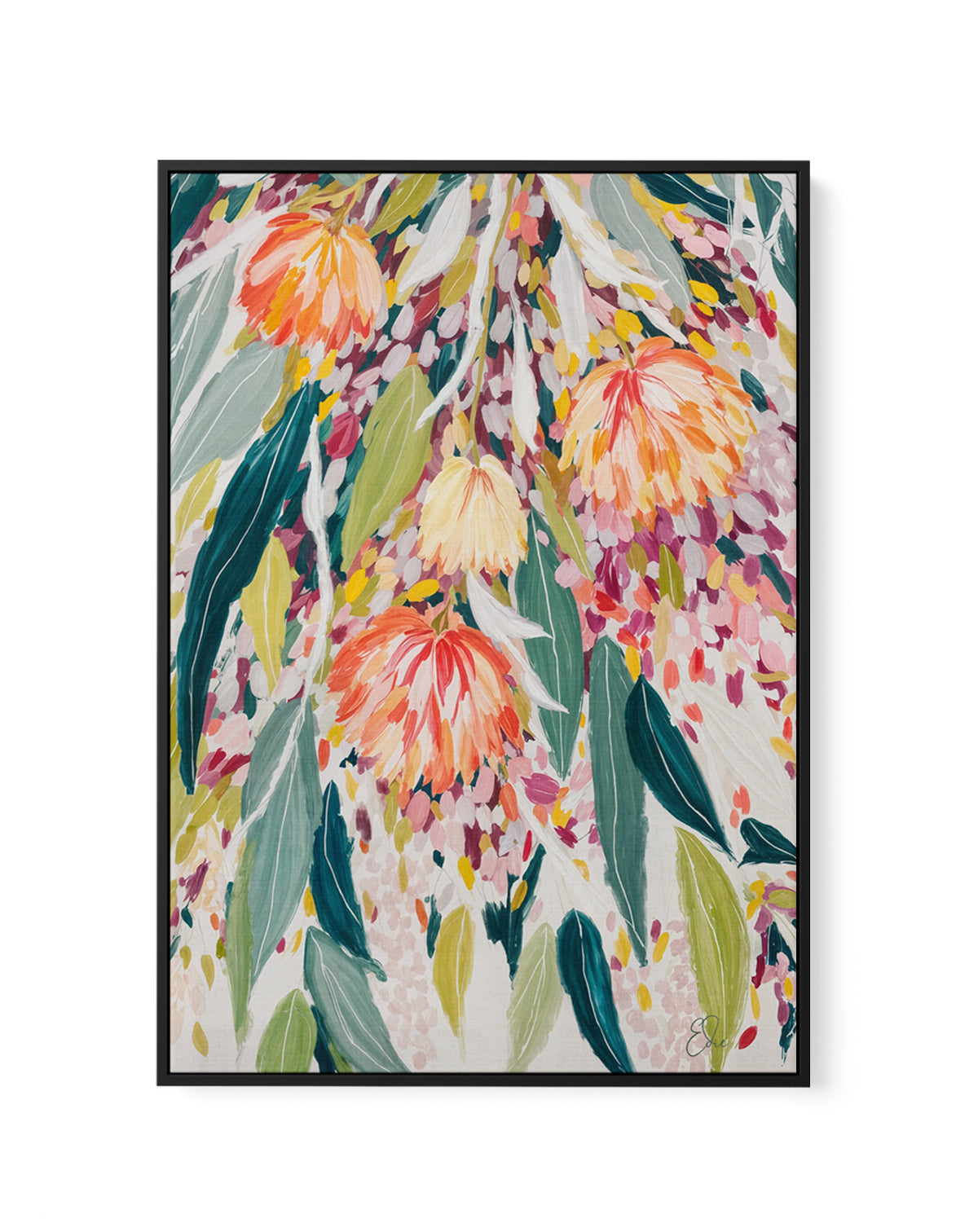Vibrant Floral Cascade by Edie | Framed Canvas Art Print