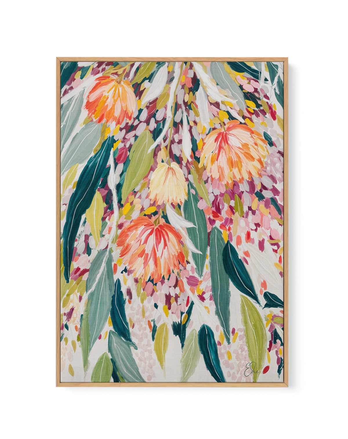 Vibrant Floral Cascade by Edie | Framed Canvas Art Print