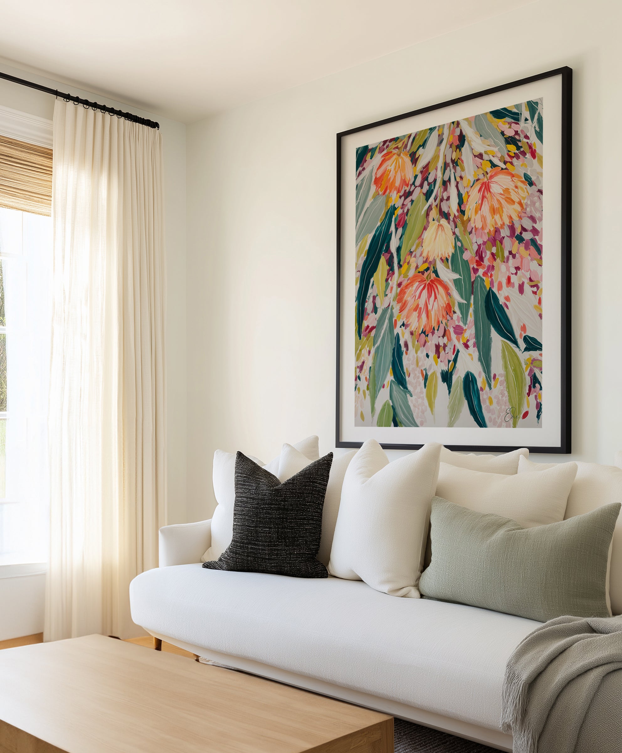 Vibrant Floral Cascade by Edie | Art Print