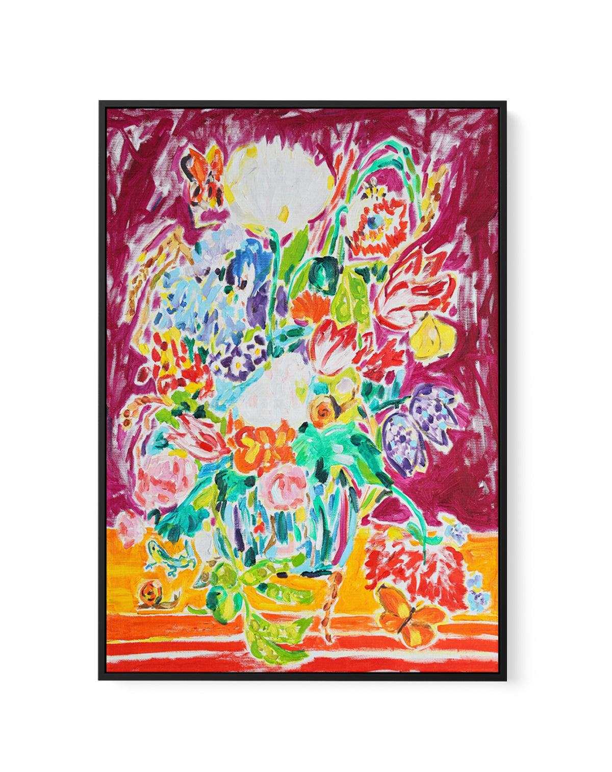 Vibrant Floral Still Life by Tamara Jare | Framed Canvas Art Print