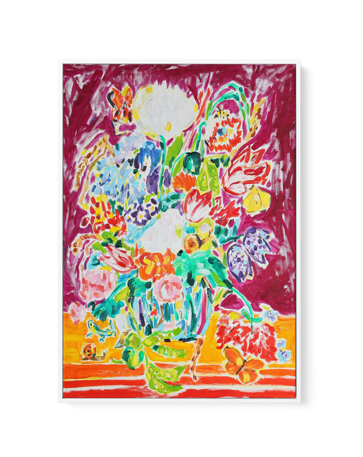 Vibrant Floral Still Life by Tamara Jare | Framed Canvas Art Print