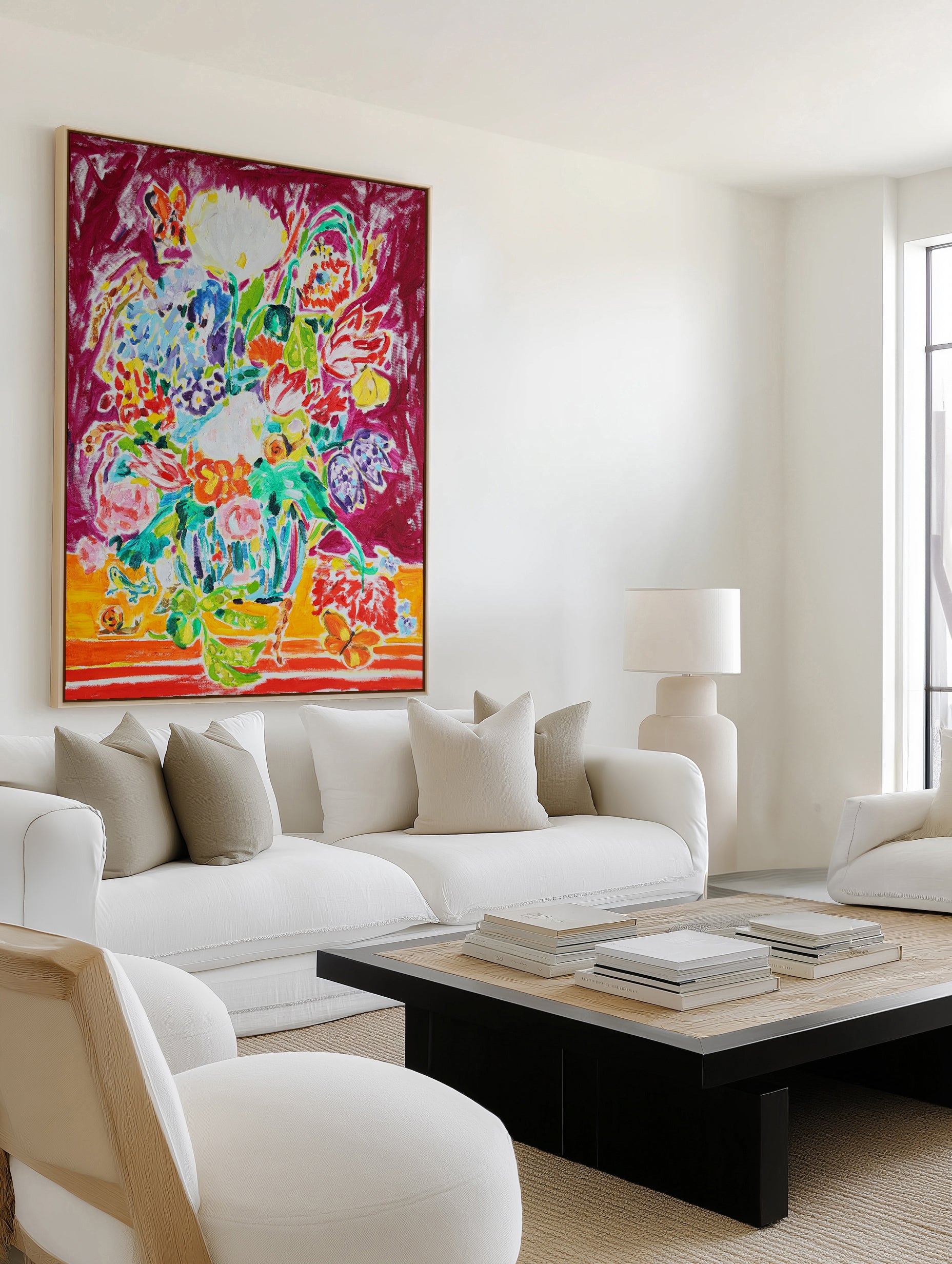 Vibrant Floral Still Life by Tamara Jare | Framed Canvas Art Print