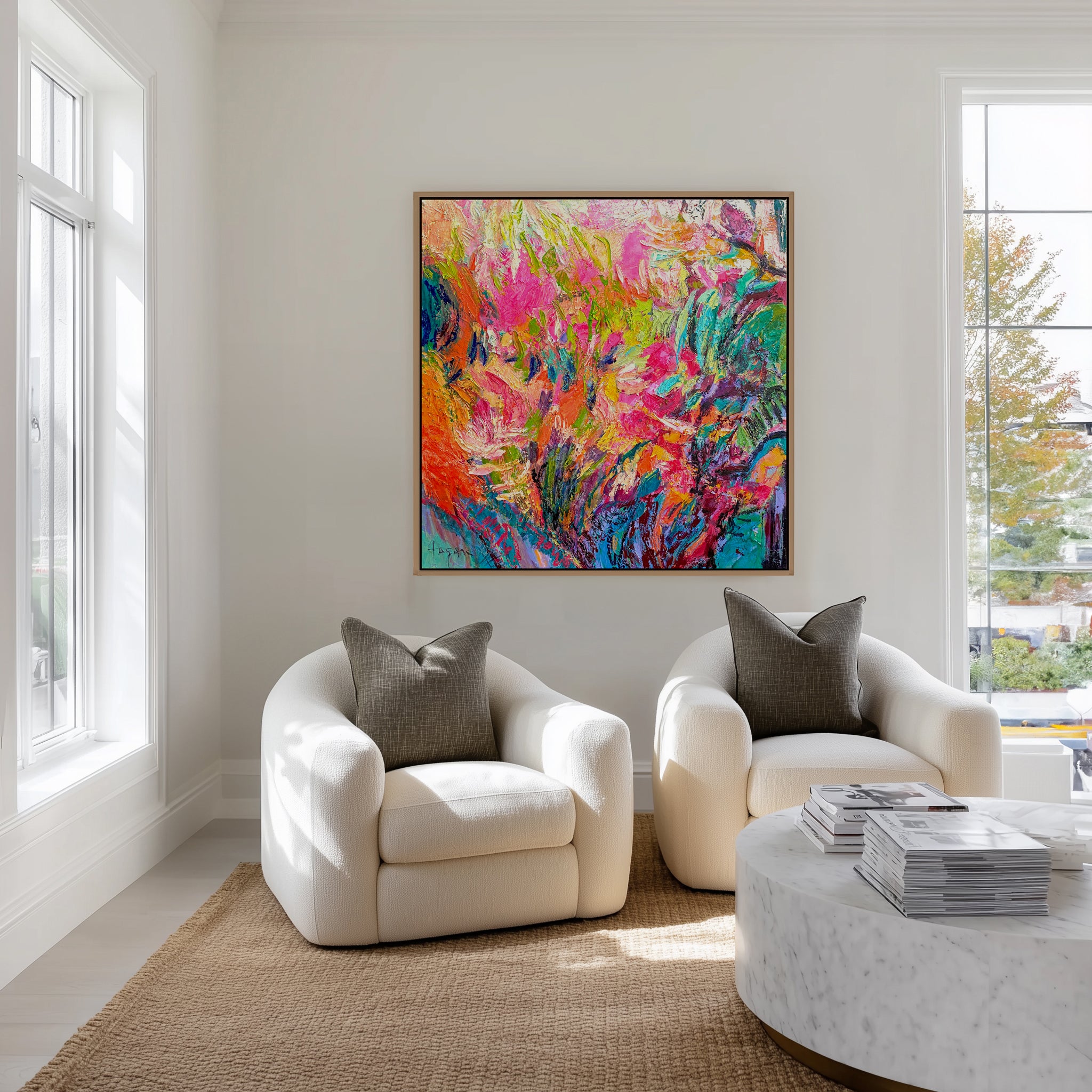 Vibrant Garden Burst by Dorothy Fagan | Framed Canvas Art Print