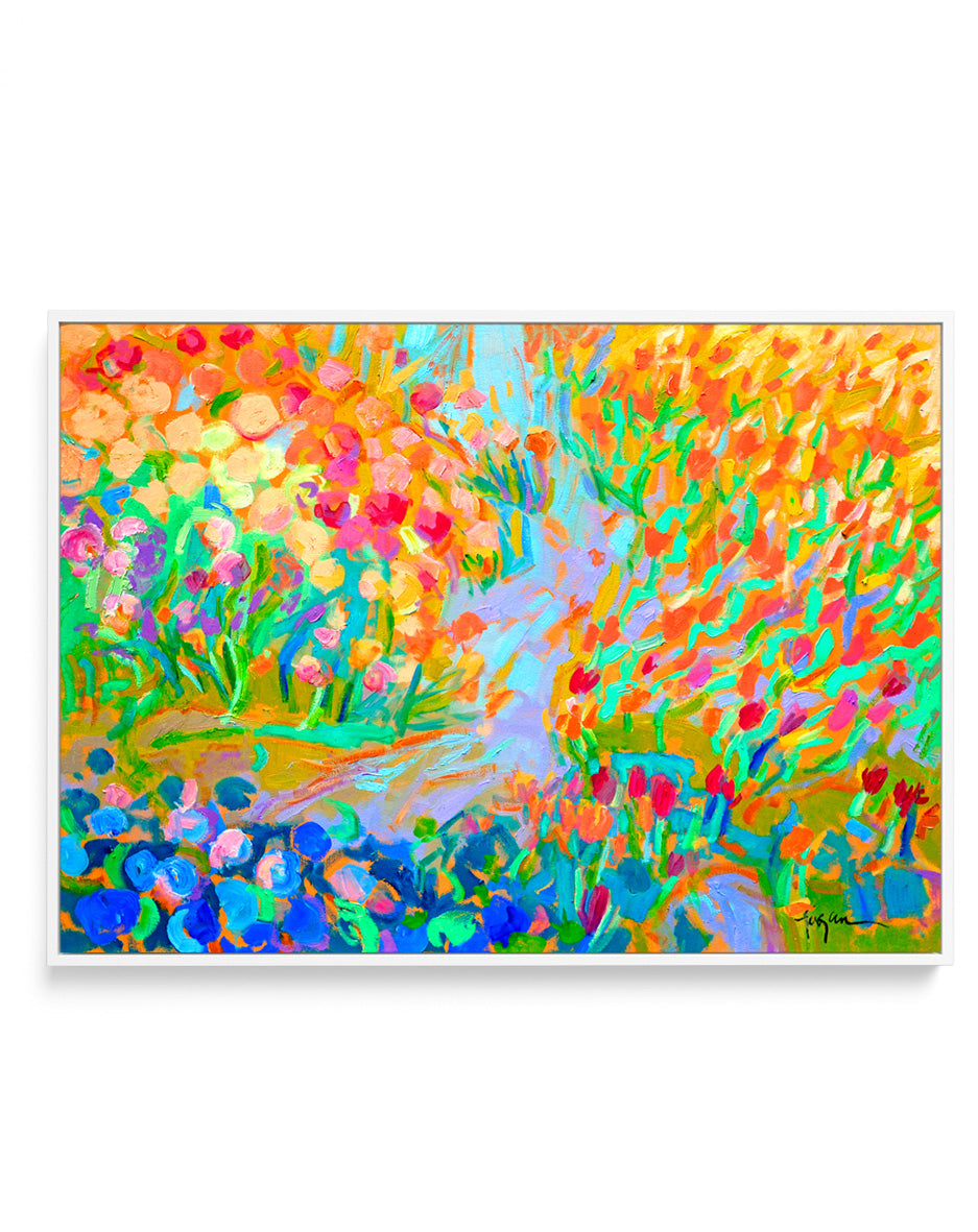 Vibrant Garden Path by Dorothy Fagan | Framed Canvas Art Print