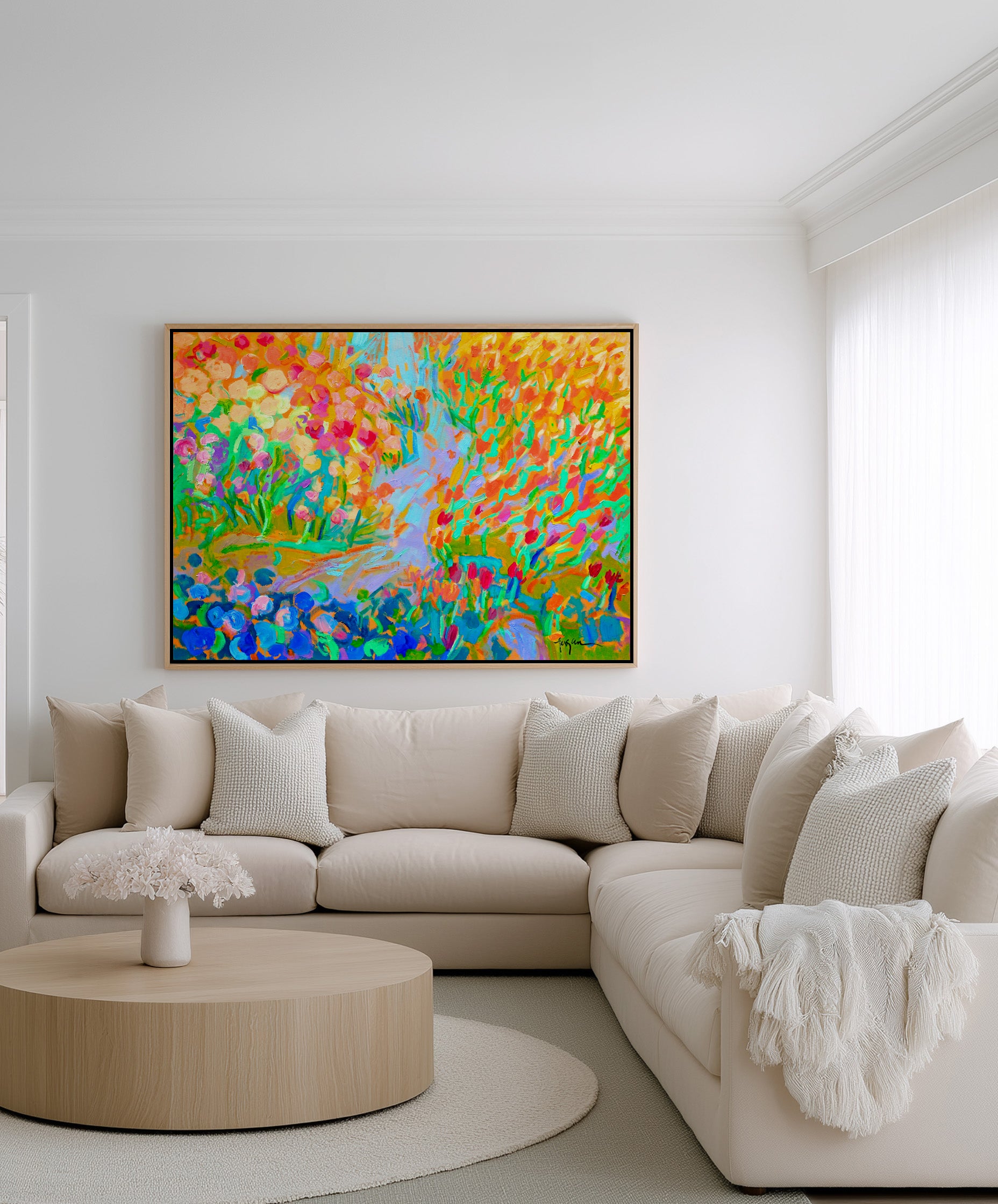 Vibrant Garden Path by Dorothy Fagan | Framed Canvas Art Print