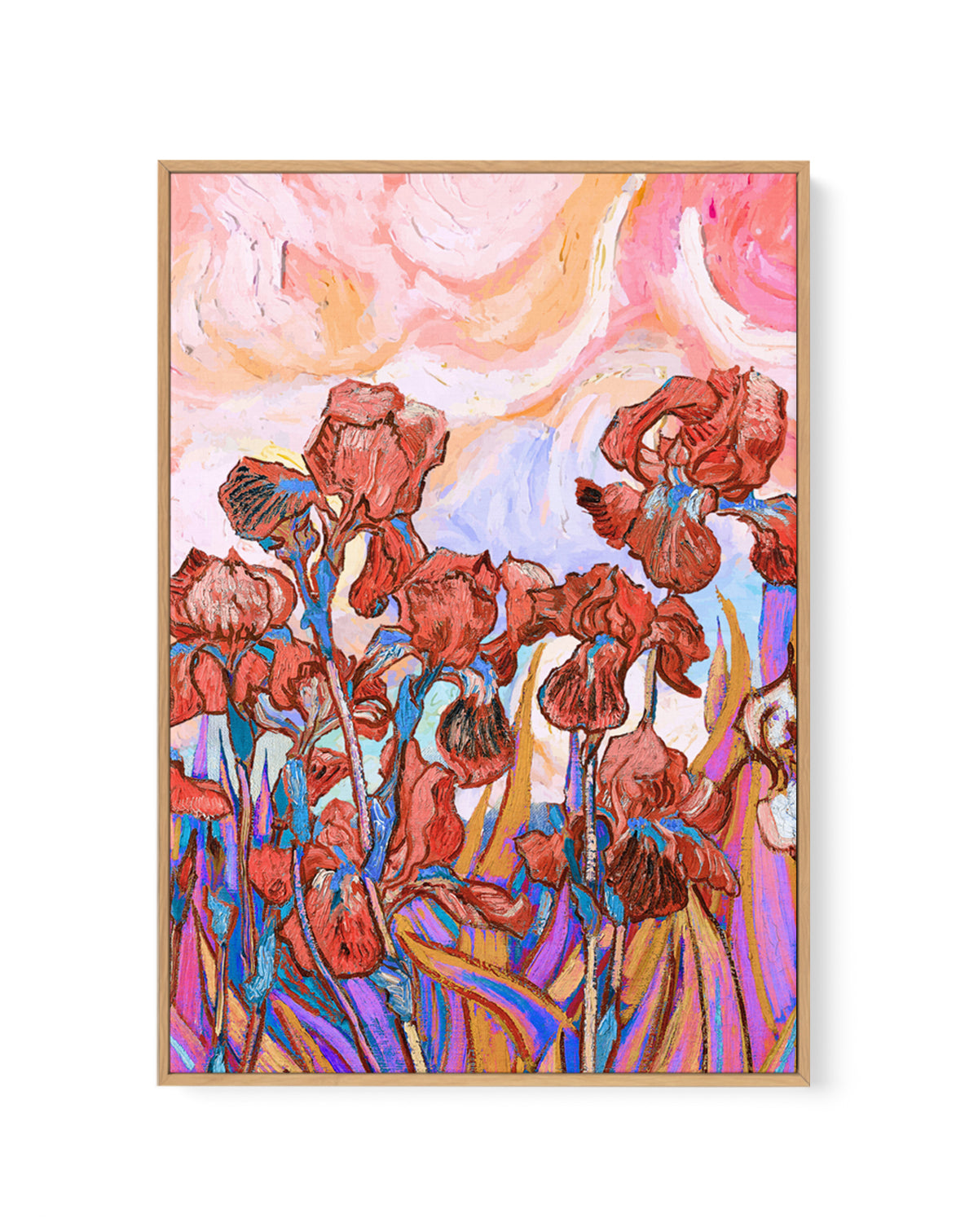 Vibrant Iris Field by Mathieu Jeuf | Framed Canvas Art Print