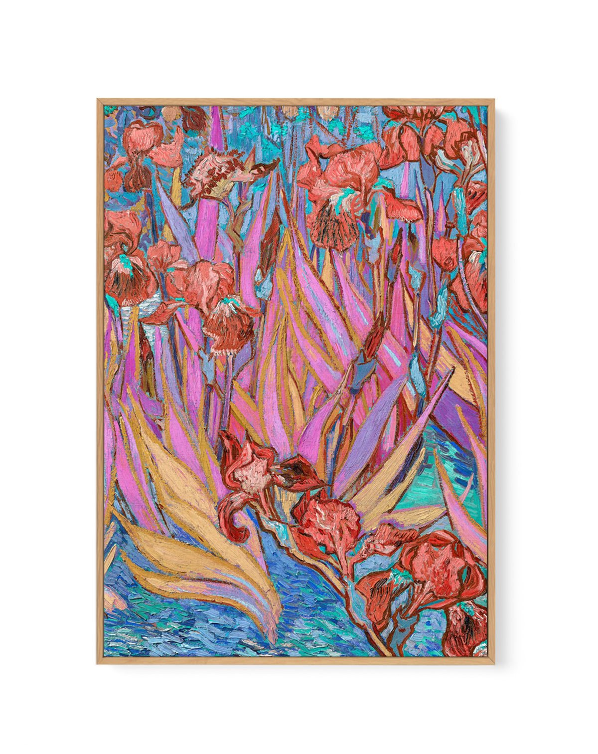 Vibrant Iris Garden by Mathieu Jeuf | Framed Canvas Art Print