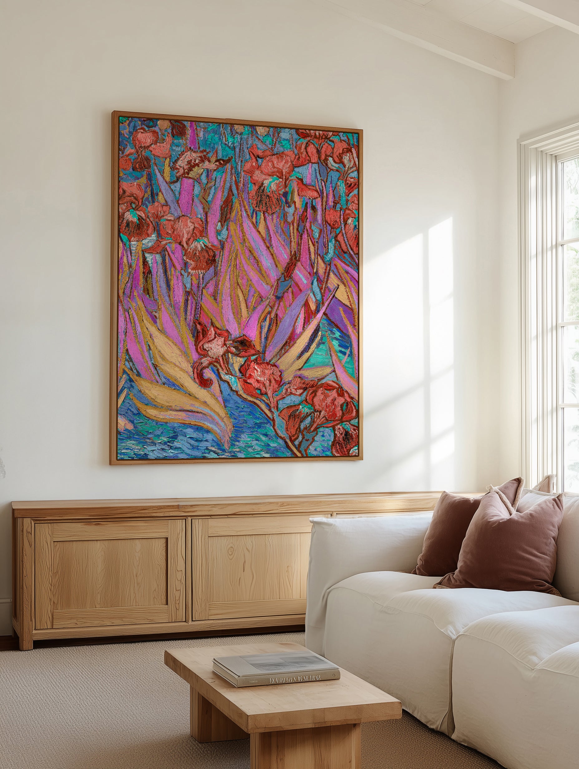 Vibrant Iris Garden by Mathieu Jeuf | Framed Canvas Art Print