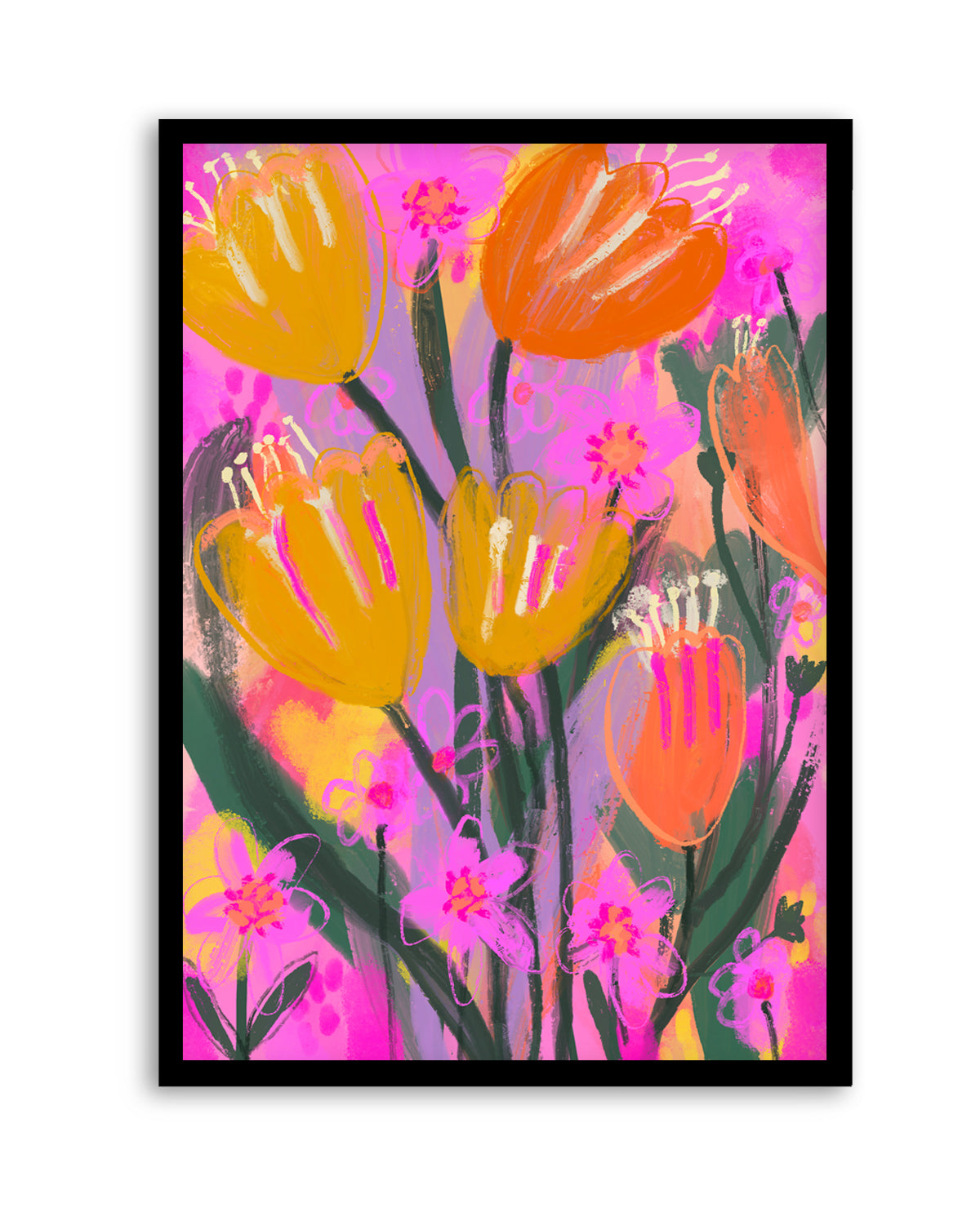 Vibrant Petal Dance by Treechild | Art Print
