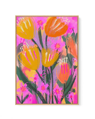 Vibrant Petal Dance by Treechild | Framed Canvas Wall Art
