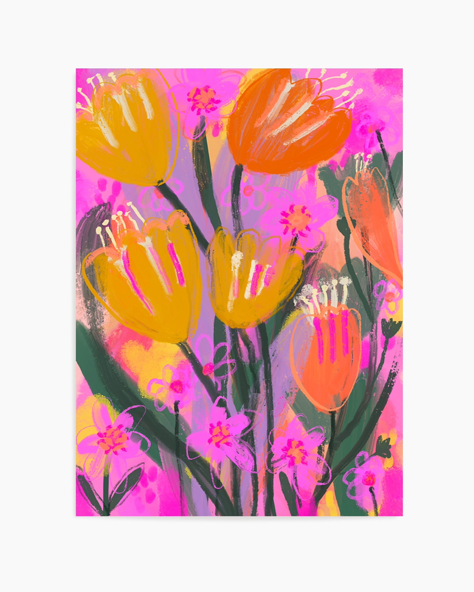 Vibrant Petal Dance by Treechild | Art Print