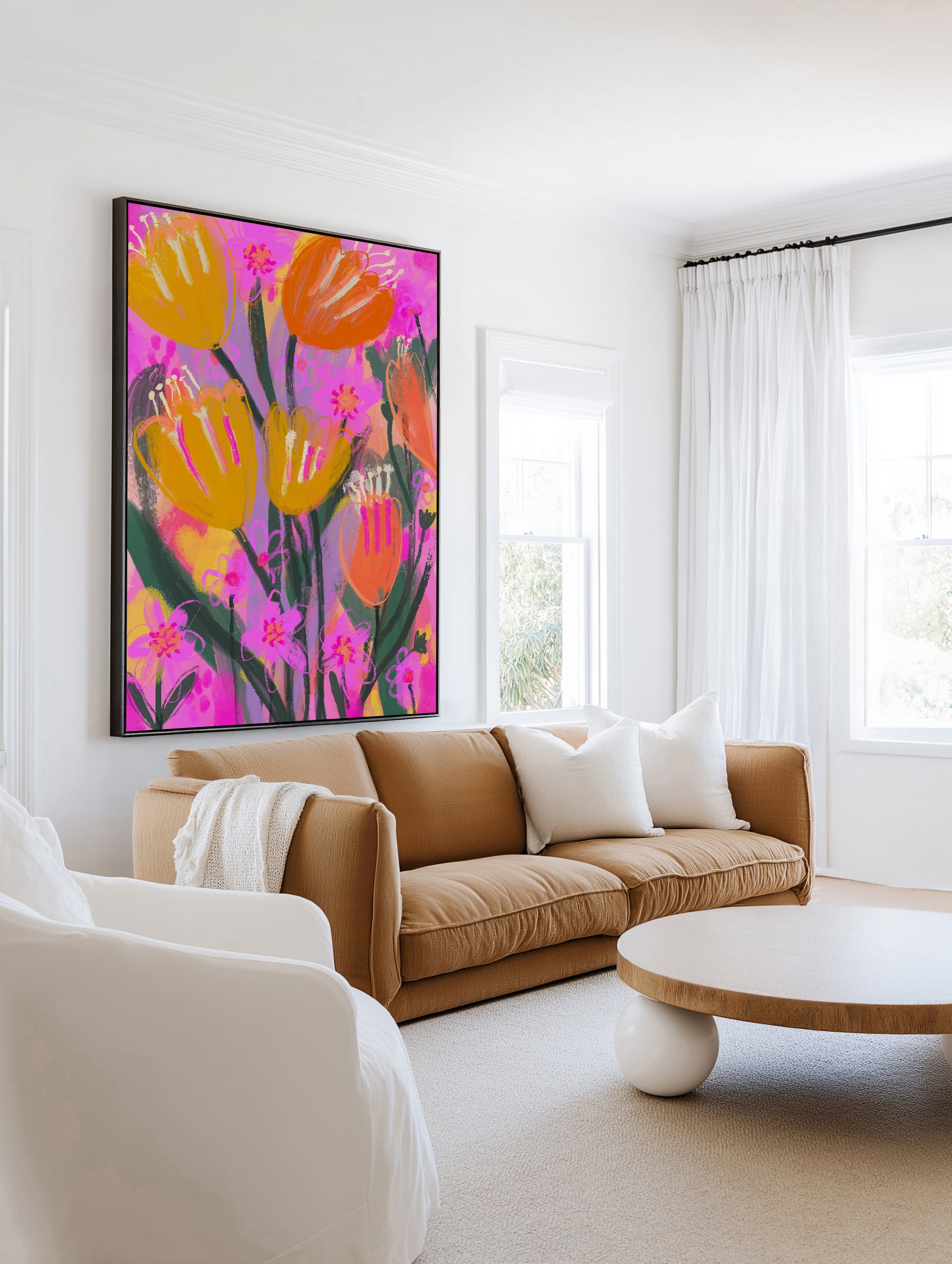 Vibrant Petal Dance by Treechild | Framed Canvas Art Print