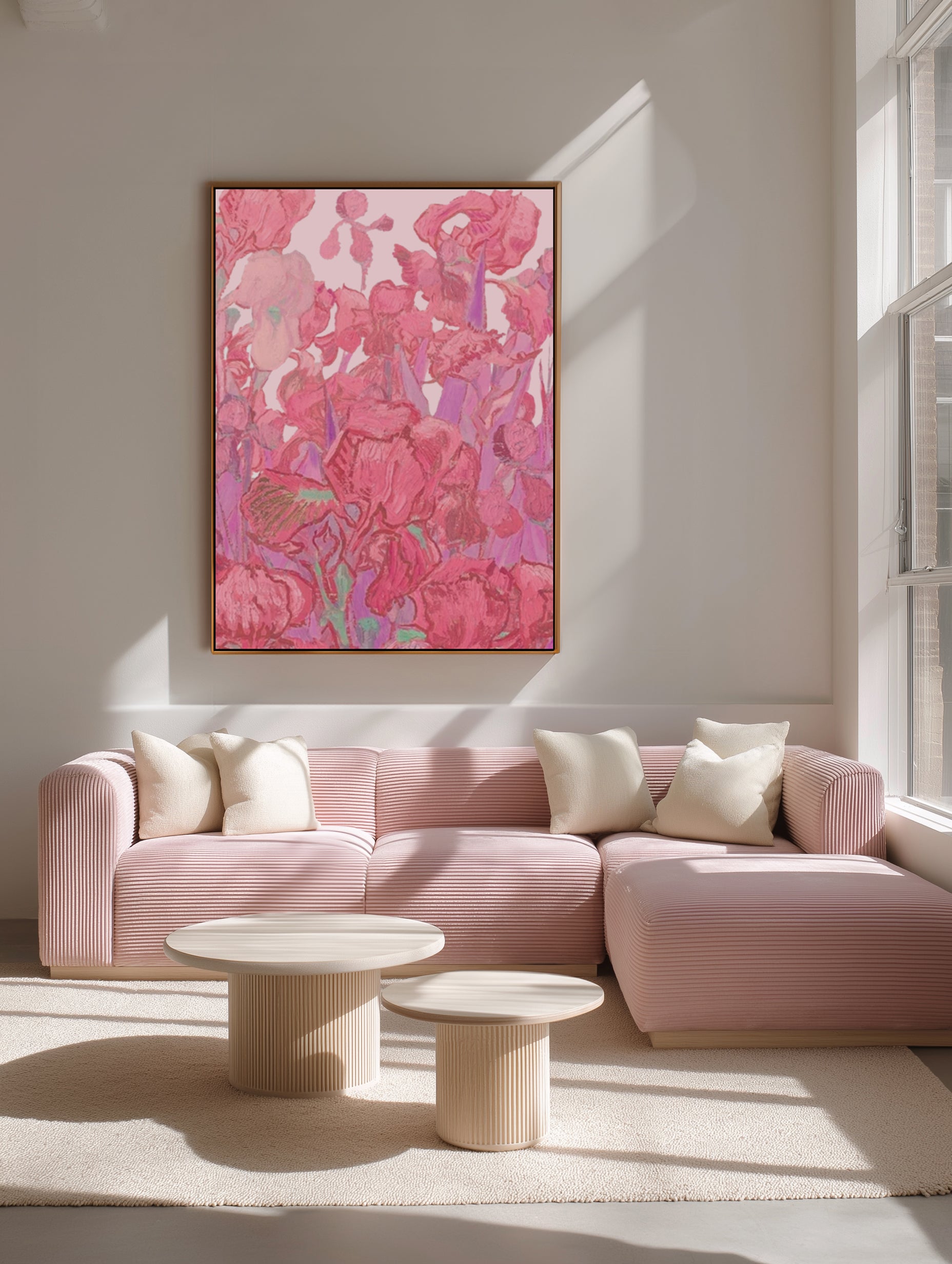 Vibrant Pink Irises by Mathieu Jeuf | Framed Canvas Art Print