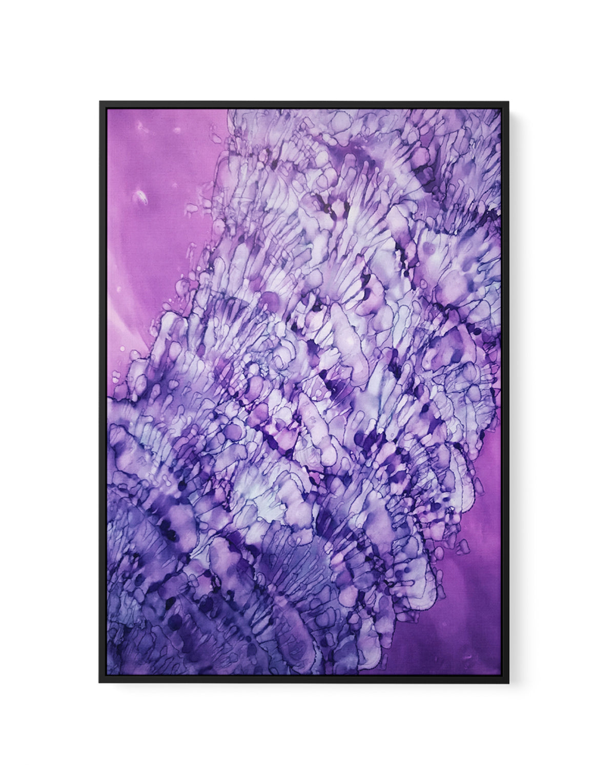 Vibrant Purple Fluidity by Tara Mann | Framed Canvas Art Print