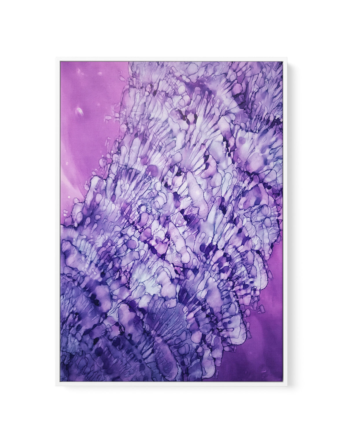 Vibrant Purple Fluidity by Tara Mann | Framed Canvas Art Print
