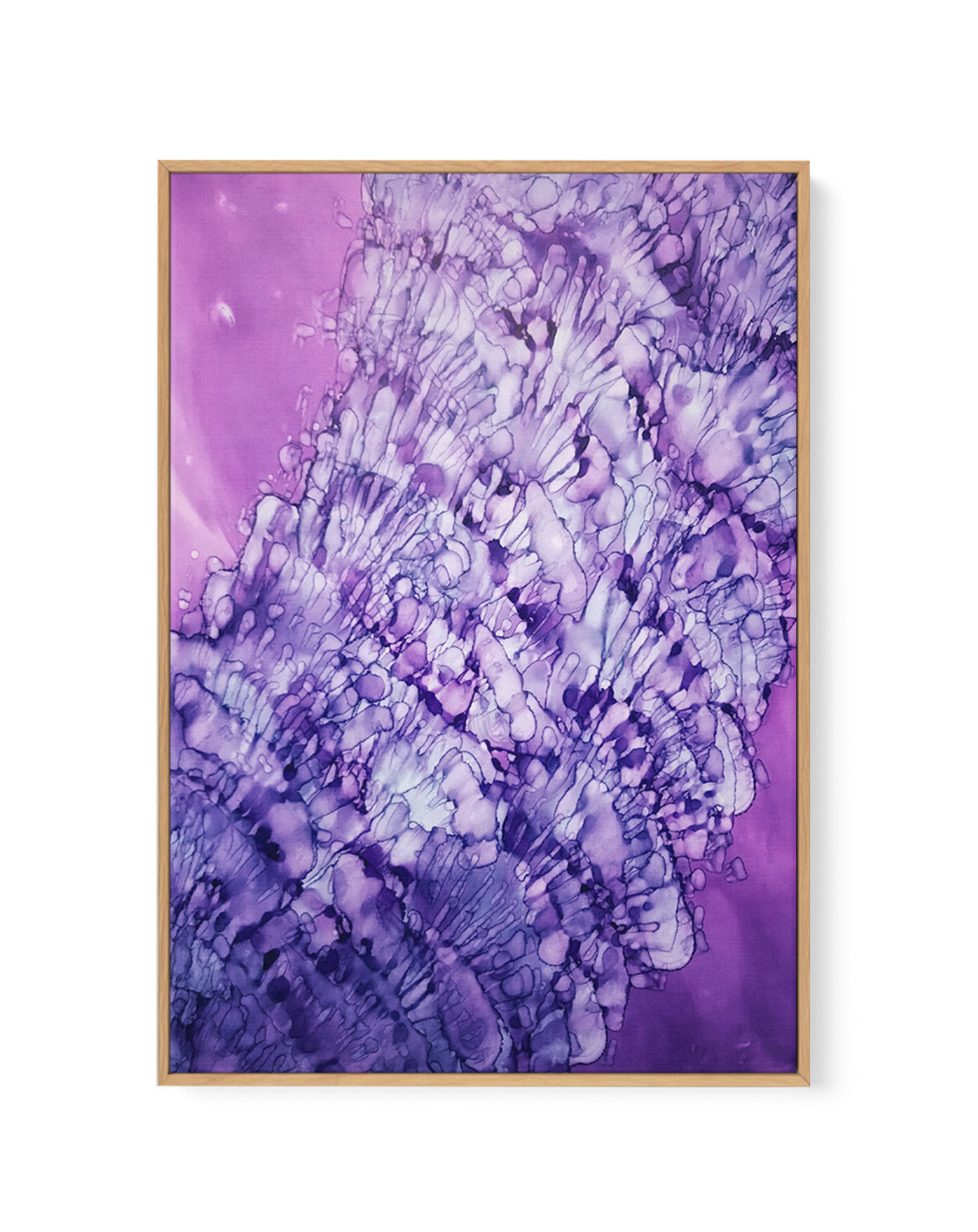 Vibrant Purple Fluidity by Tara Mann | Framed Canvas Art Print