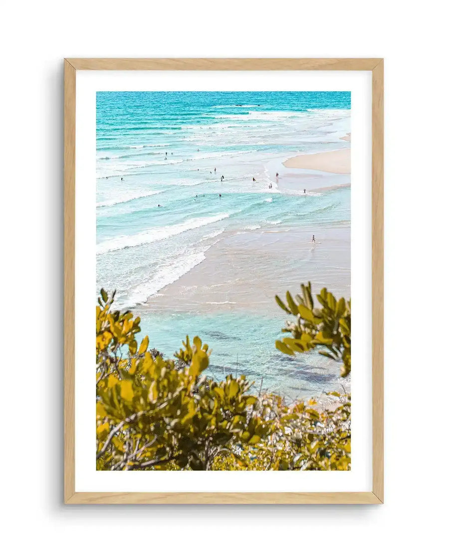 View to Wategos II | PT Art Print-PRINT-Olive et Oriel-Olive et Oriel-A4 | 8.3" x 11.7" | 21 x 29.7cm-Oak-With White Border-Buy-Australian-Art-Prints-Online-with-Olive-et-Oriel-Your-Artwork-Specialists-Austrailia-Decorate-With-Coastal-Photo-Wall-Art-Prints-From-Our-Beach-House-Artwork-Collection-Fine-Poster-and-Framed-Artwork