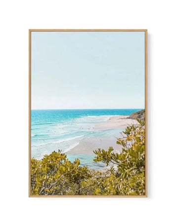 View to Wategos | PT | Framed Canvas Art Print aqua coastal art print