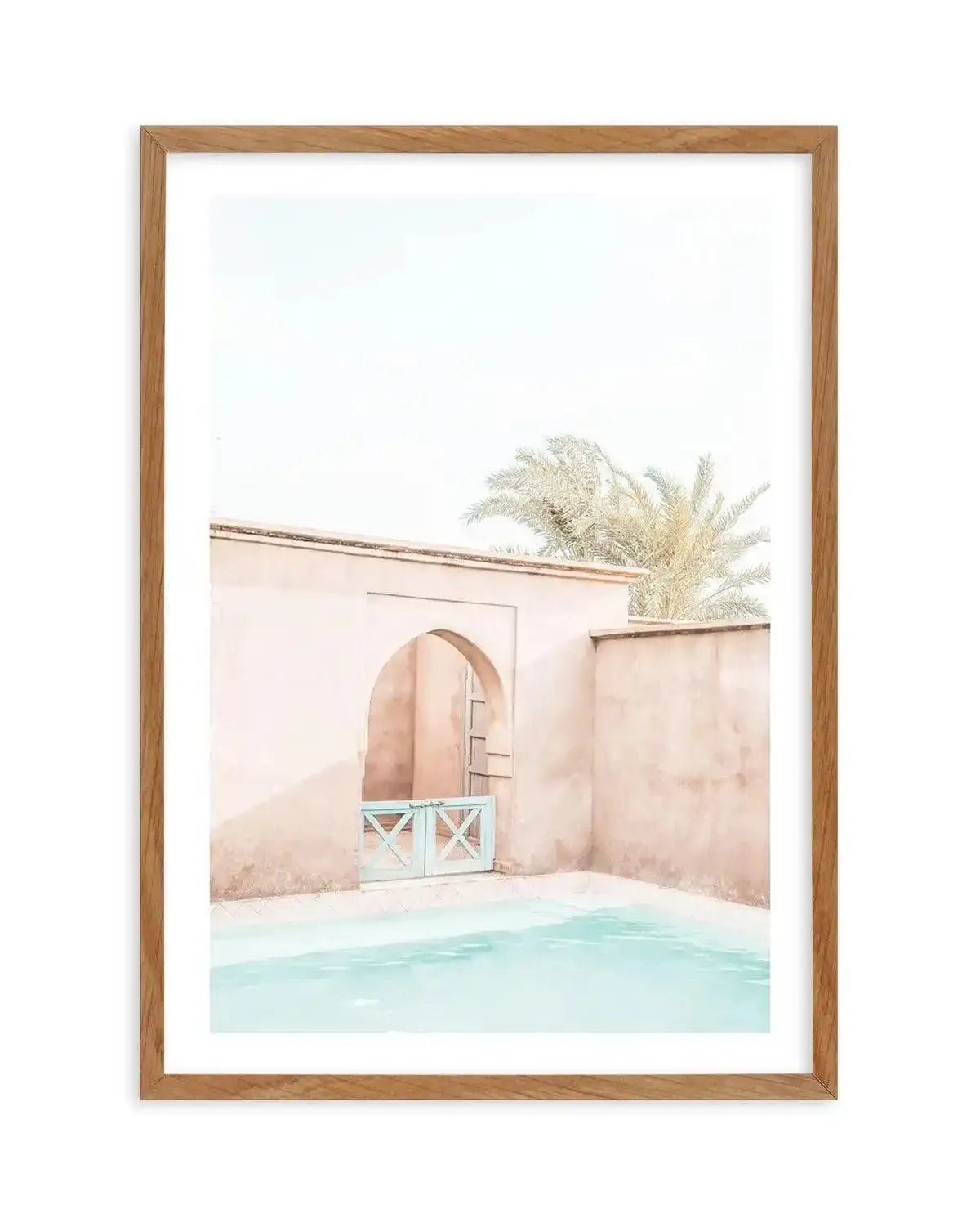 Villa De Marrakech I Art Print-Shop Australian Art Prints Online with Olive et Oriel - Our collection of Moroccan art prints offer unique wall art including moroccan arches and pink morocco doors of marrakech - this collection will add soft feminine colour to your walls and some may say bohemian style. These traditional morocco landscape photography includes desert scenes of palm trees and camel art prints - there is art on canvas and extra large wall art with fast, free shipping across Australi
