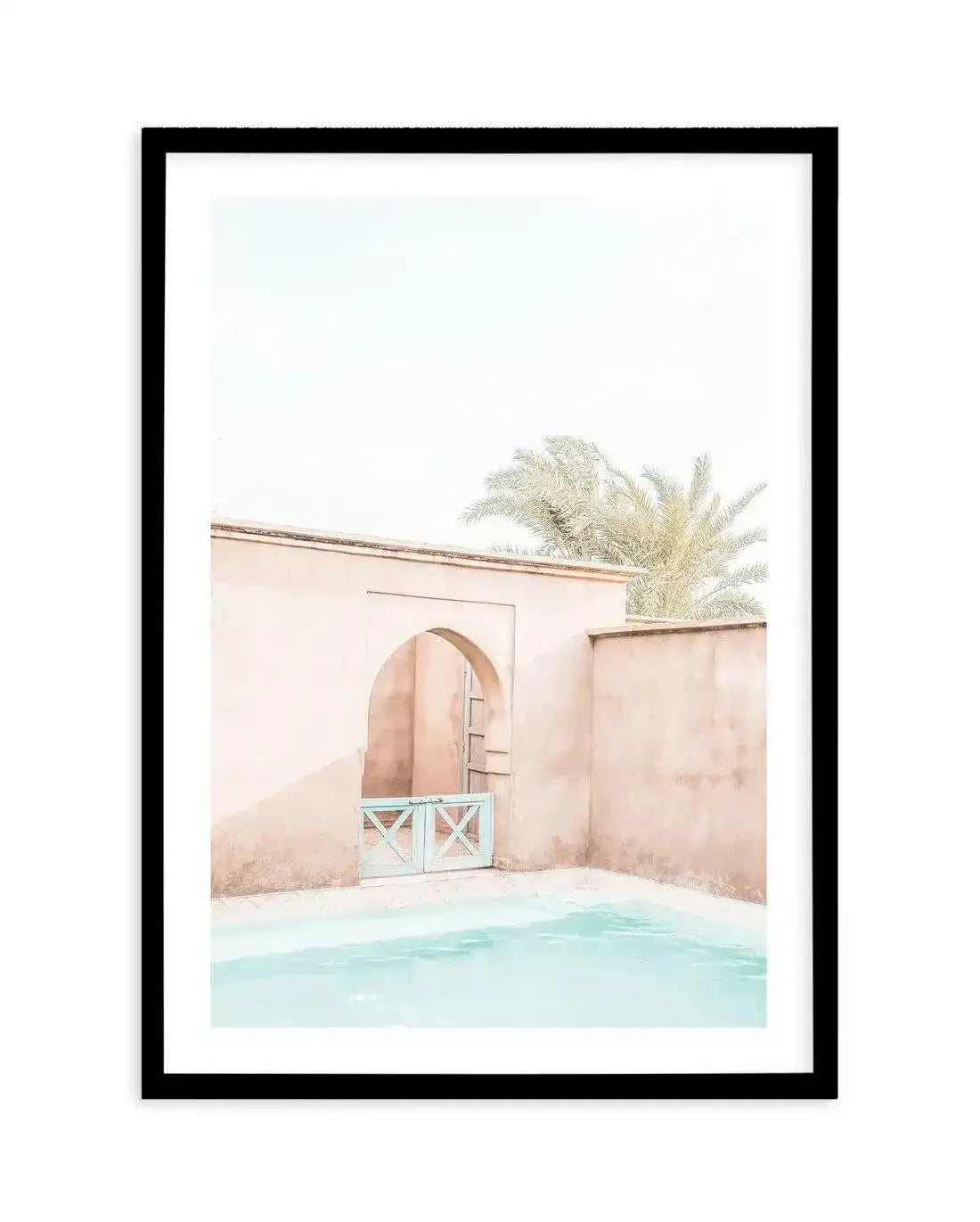 Villa De Marrakech I Art Print-Shop Australian Art Prints Online with Olive et Oriel - Our collection of Moroccan art prints offer unique wall art including moroccan arches and pink morocco doors of marrakech - this collection will add soft feminine colour to your walls and some may say bohemian style. These traditional morocco landscape photography includes desert scenes of palm trees and camel art prints - there is art on canvas and extra large wall art with fast, free shipping across Australi