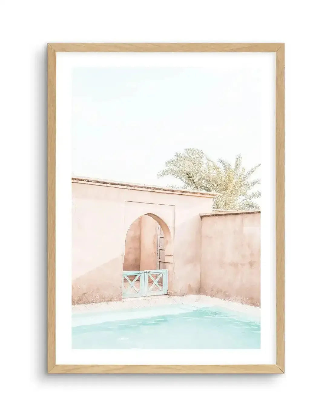 Villa De Marrakech I Art Print-Shop Australian Art Prints Online with Olive et Oriel - Our collection of Moroccan art prints offer unique wall art including moroccan arches and pink morocco doors of marrakech - this collection will add soft feminine colour to your walls and some may say bohemian style. These traditional morocco landscape photography includes desert scenes of palm trees and camel art prints - there is art on canvas and extra large wall art with fast, free shipping across Australi