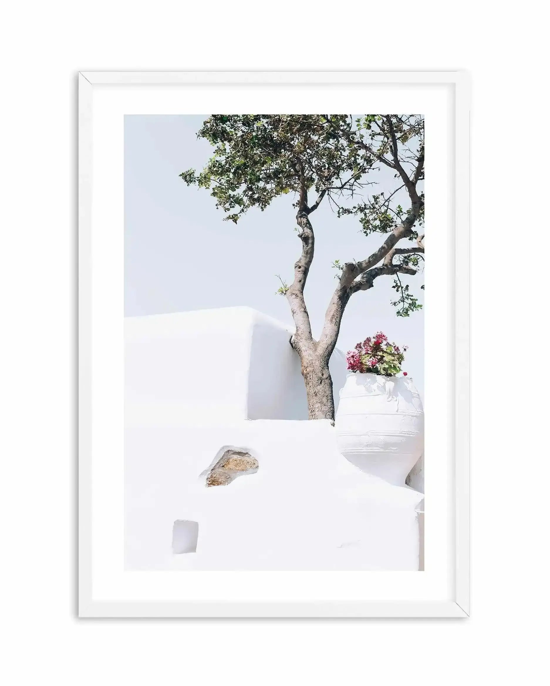 Villa Life Art Print-Shop Greece Wall Art Prints Online with Olive et Oriel - Our collection of Greek Islands art prints offer unique wall art including blue domes of Santorini in Oia, mediterranean sea prints and incredible posters from Milos and other Greece landscape photography - this collection will add mediterranean blue to your home, perfect for updating the walls in coastal, beach house style. There is Greece art on canvas and extra large wall art with fast, free shipping across Australi