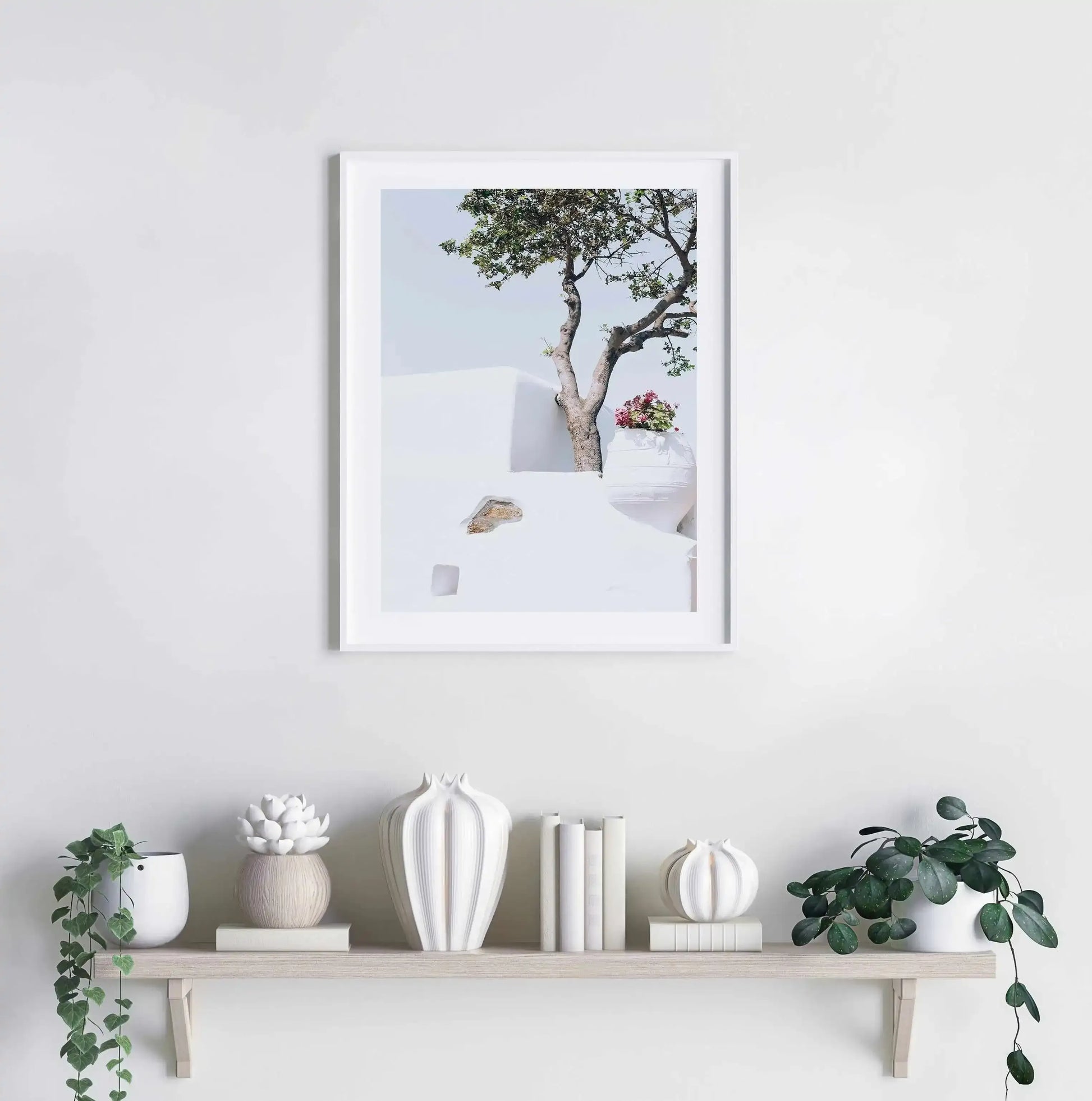 Villa Life Art Print-Shop Greece Wall Art Prints Online with Olive et Oriel - Our collection of Greek Islands art prints offer unique wall art including blue domes of Santorini in Oia, mediterranean sea prints and incredible posters from Milos and other Greece landscape photography - this collection will add mediterranean blue to your home, perfect for updating the walls in coastal, beach house style. There is Greece art on canvas and extra large wall art with fast, free shipping across Australi