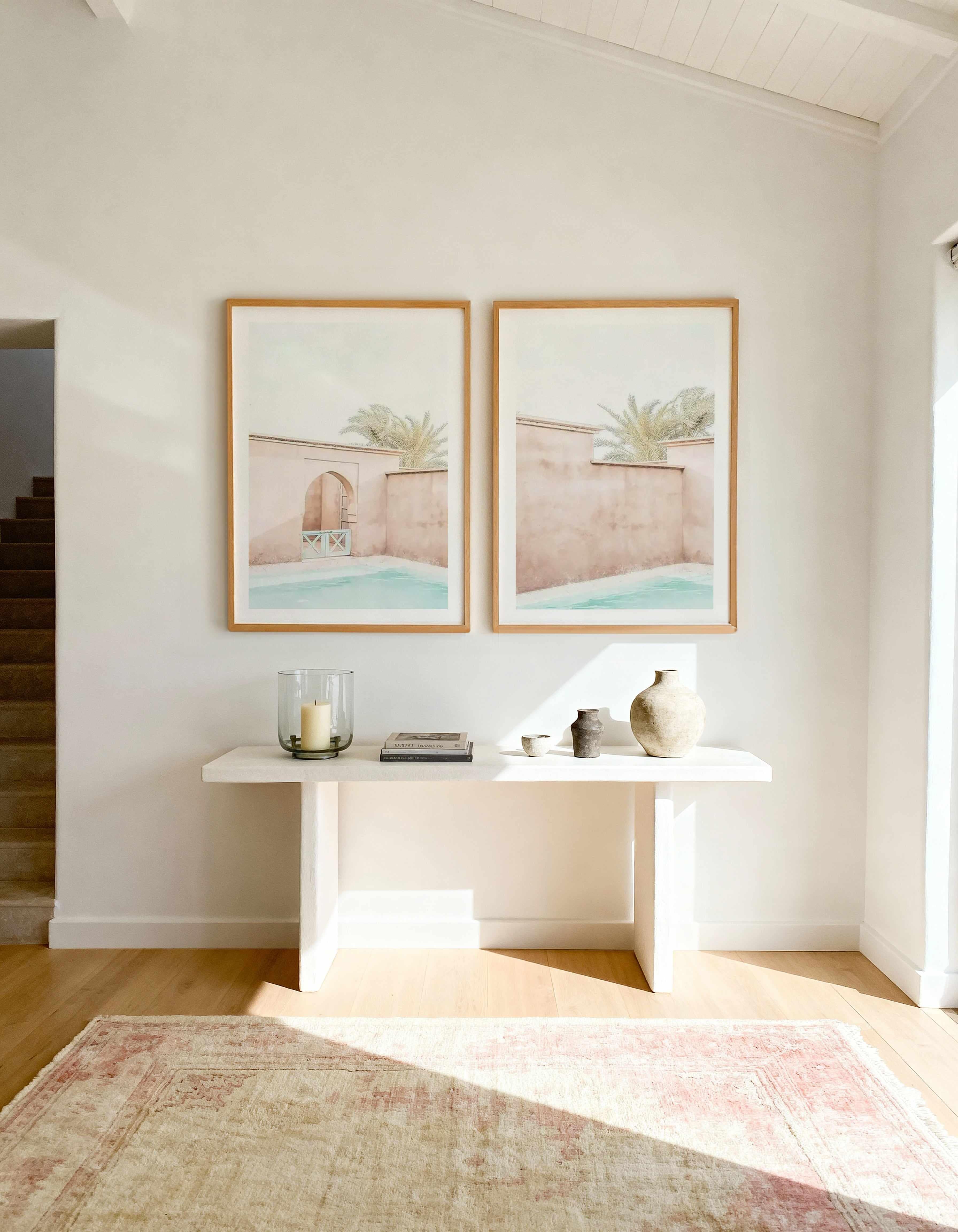 Villa De Marrakech I & II Art Print Set of 2 | Matching Wall Art from Olive et Oriel where you can shop wallpaper and artworks online