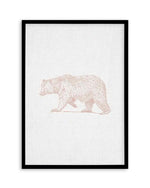 Vintage Bear on Linen | Customise Me! Art Print