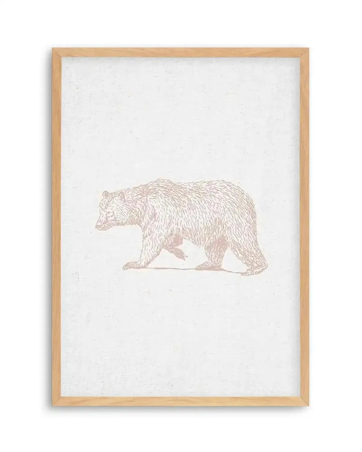Vintage Bear on Linen | Customise Me! Art Print from Olive et Oriel where you can shop wallpaper and artworks online