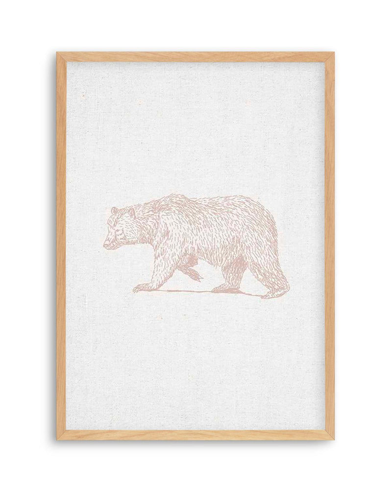 Vintage Bear on Linen | Customise Me! Art Print
