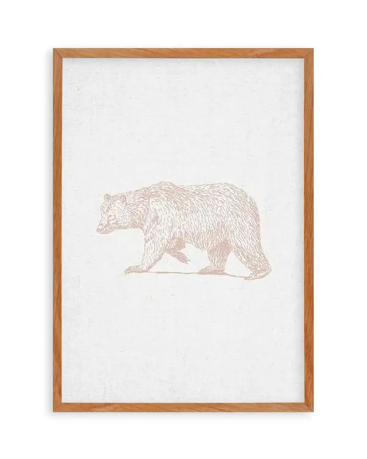 Vintage Bear on Linen | Customise Me! Art Print from Olive et Oriel where you can shop wallpaper and artworks online