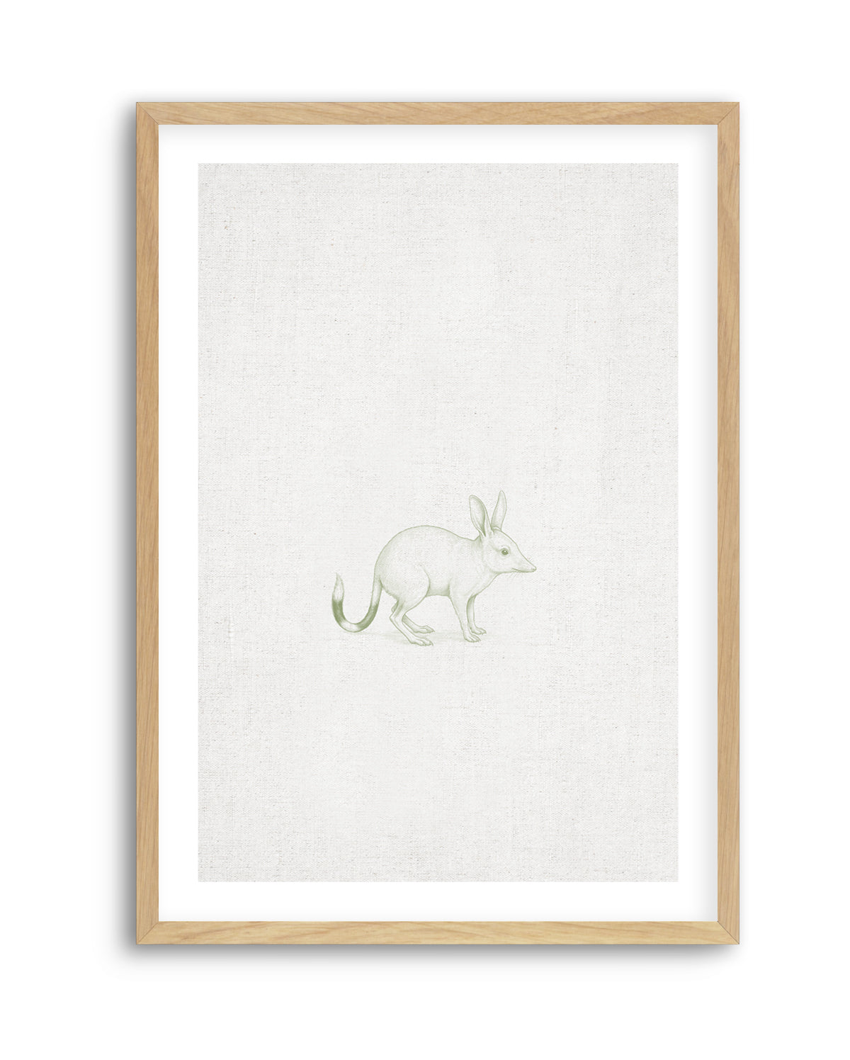 Vintage Bilby Australian Animals on Linen | Art Print