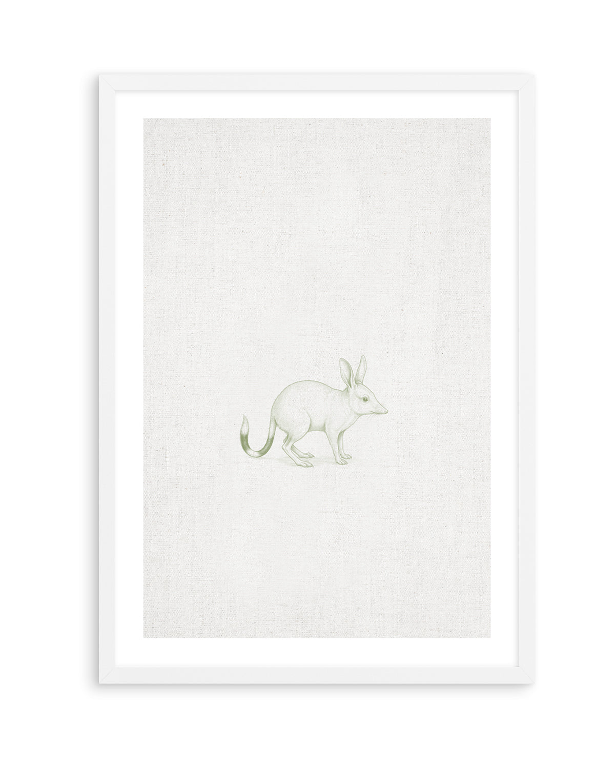 Vintage Bilby Australian Animals on Linen | Art Print
