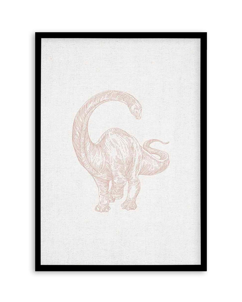 Vintage Brachiosaurus on Linen | Customise Me! Art Print