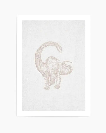 Vintage Brachiosaurus on Linen | Customise Me! Art Print from Olive et Oriel where you can shop wallpaper and artworks online