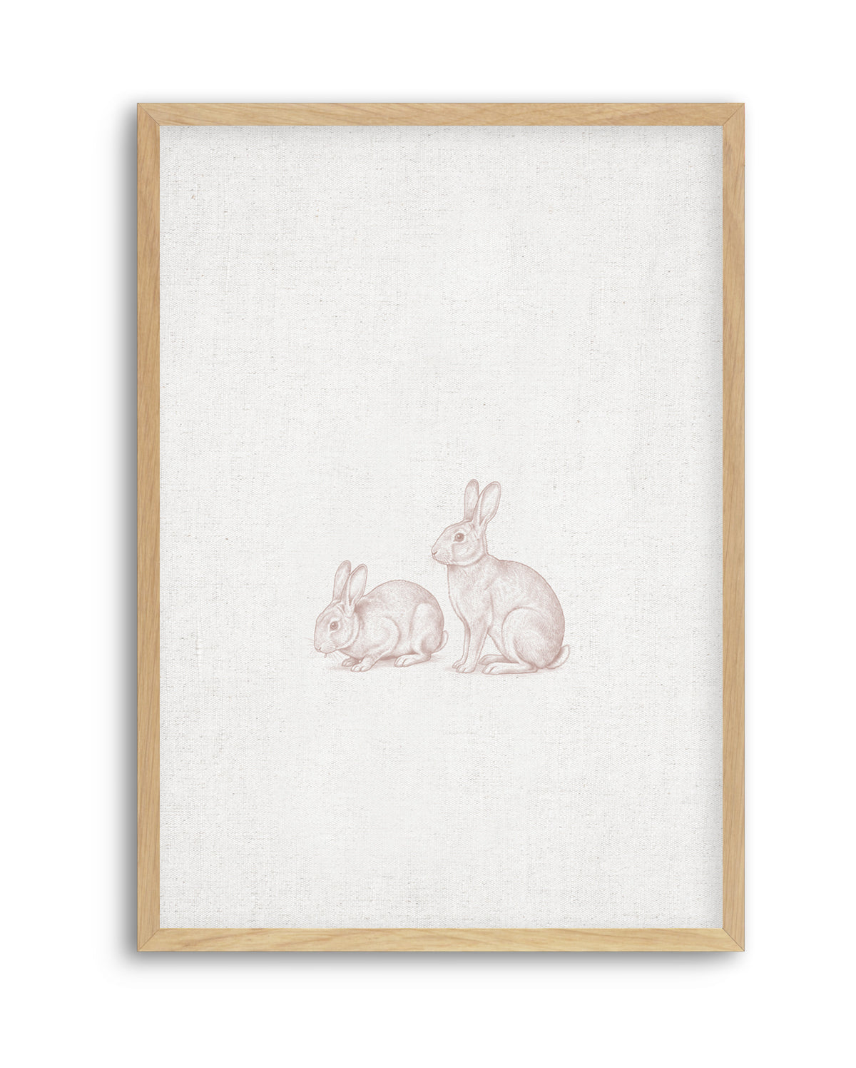 Vintage Bunnies Farm Animals on Linen | Art Print