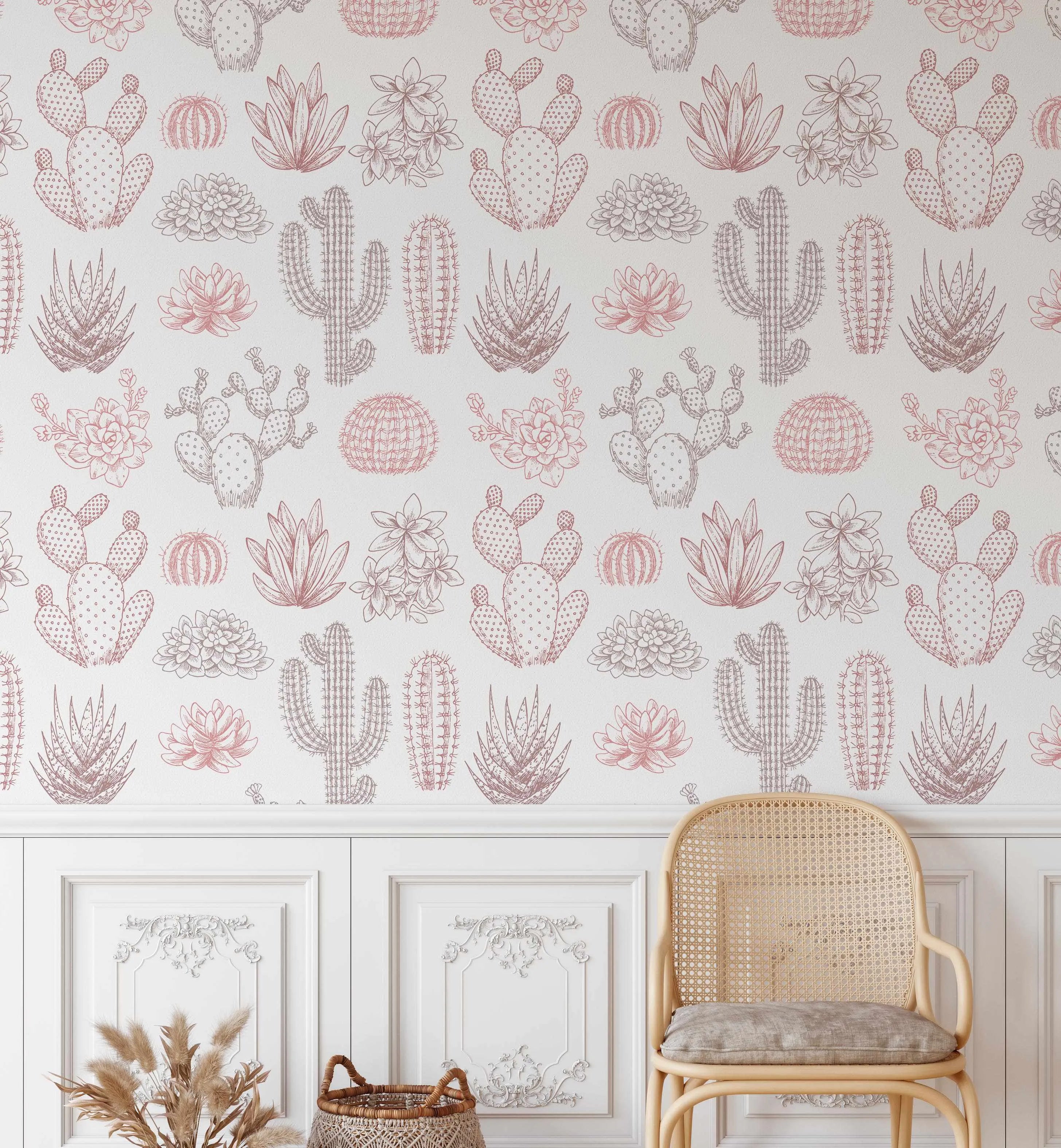 Vintage Cactus Garden Wallpaper-Wallpaper-Buy Kids Removable Wallpaper Online Our Custom Made Children√¢‚Ç¨‚Ñ¢s Wallpapers Are A Fun Way To Decorate And Enhance Boys Bedroom Decor And Girls Bedrooms They Are An Amazing Addition To Your Kids Bedroom Walls Our Collection of Kids Wallpaper Is Sure To Transform Your Kids Rooms Interior Style From Pink Wallpaper To Dinosaur Wallpaper Even Marble Wallpapers For Teen Boys Shop Peel And Stick Wallpaper Online Today With Olive et Oriel