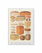 Vintage Cheeses Poster | Framed Canvas Art Print