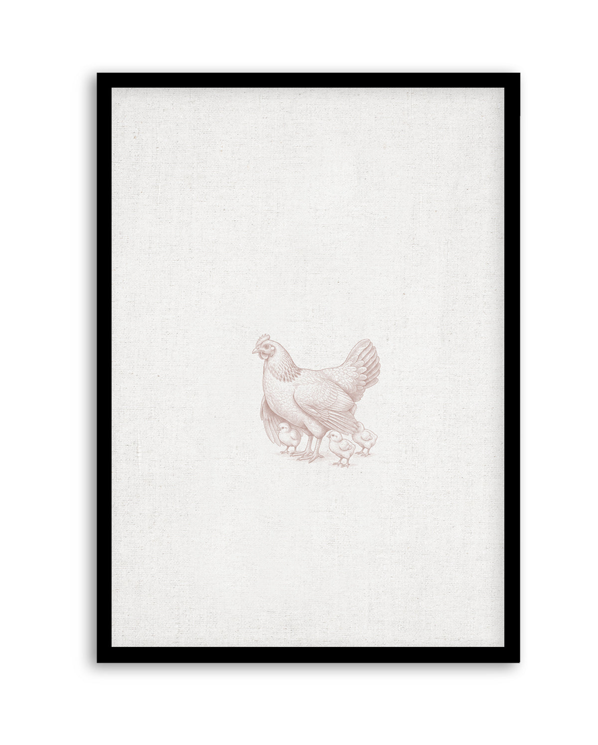 Vintage Chicken Farm Animals on Linen | Art Print