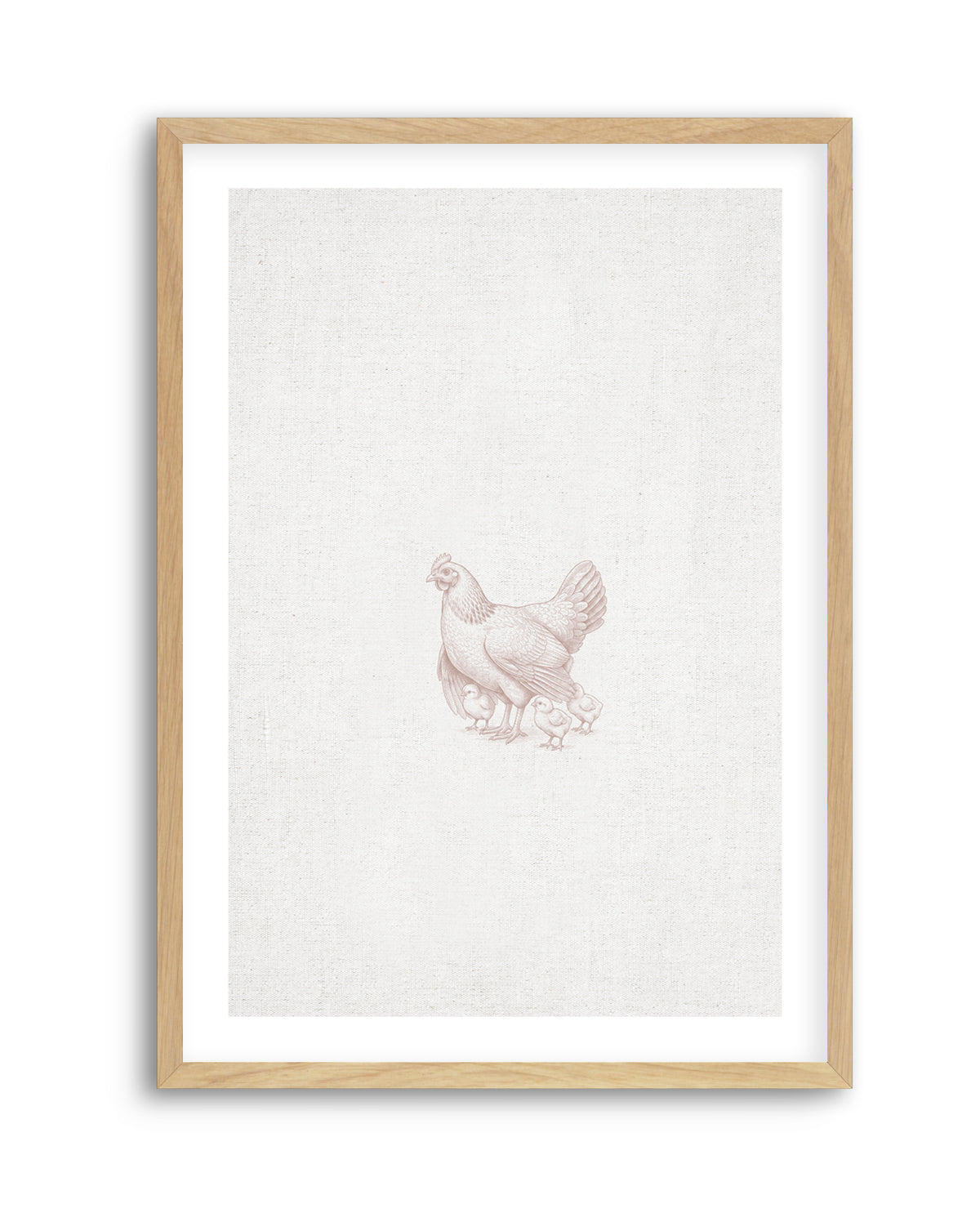 Vintage Chicken Farm Animals on Linen | Art Print